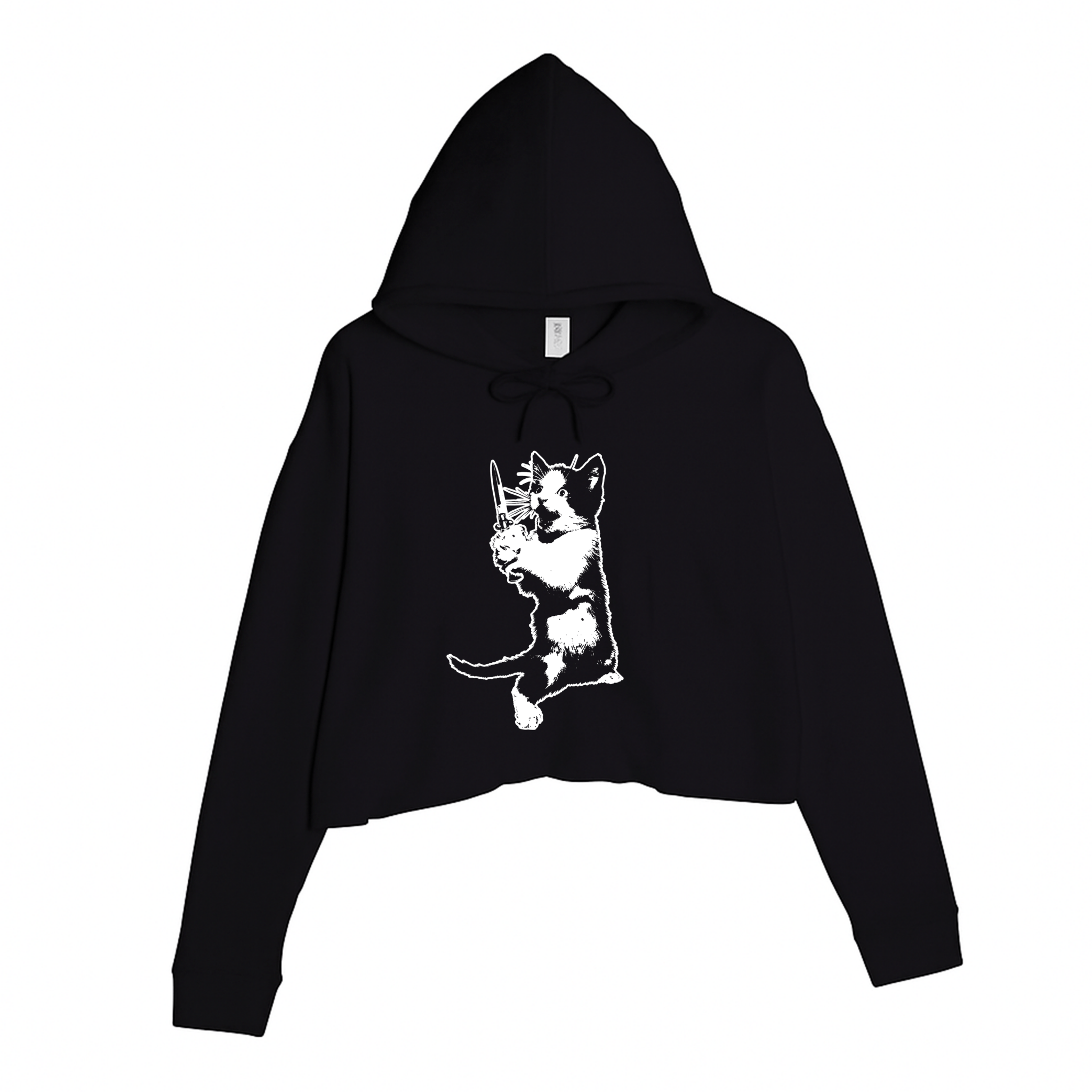 Women's | Cat The Ripper | Crop Hoodie - Arm The Animals Clothing
