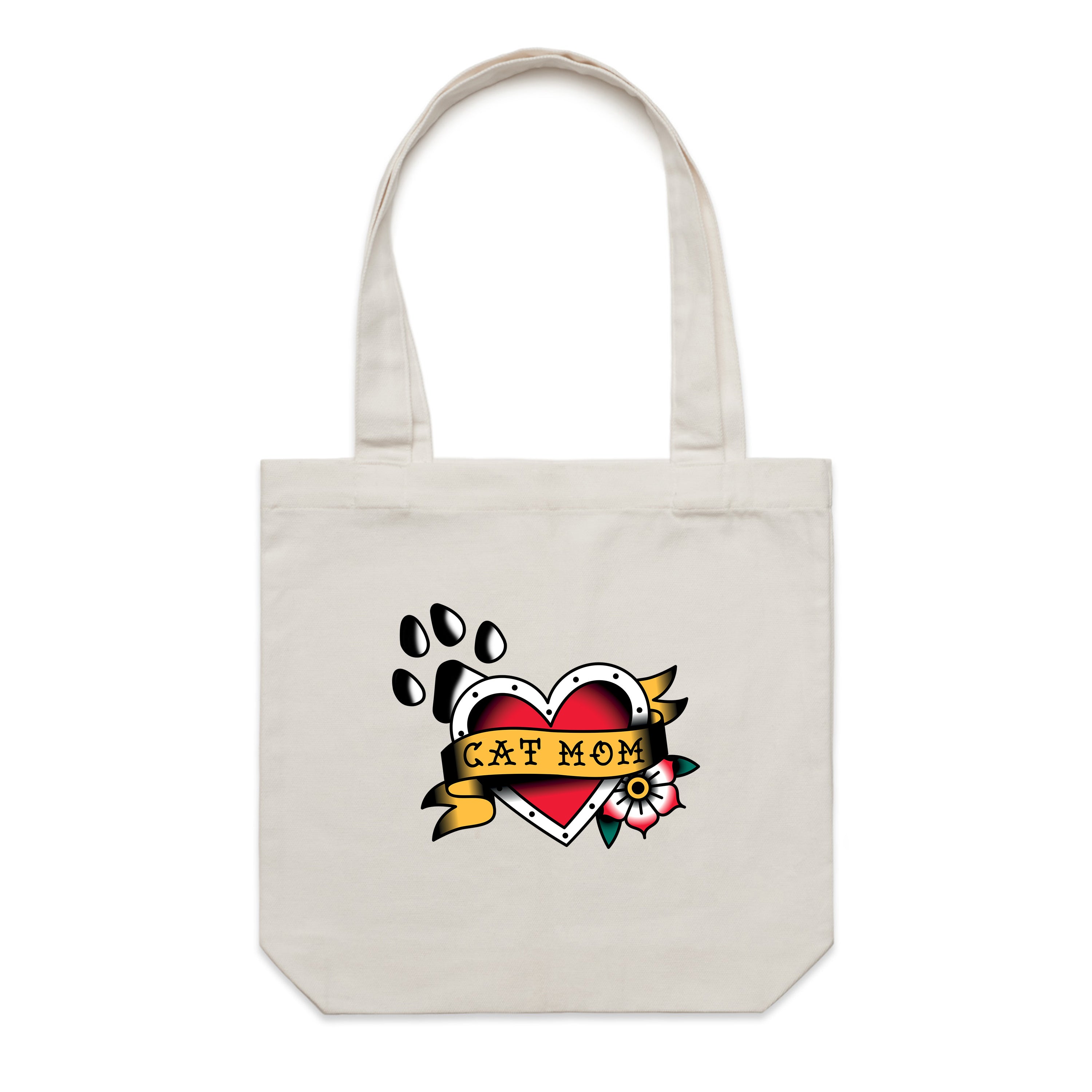 Accessory | Tattoo Cat Mom | Canvas Tote
