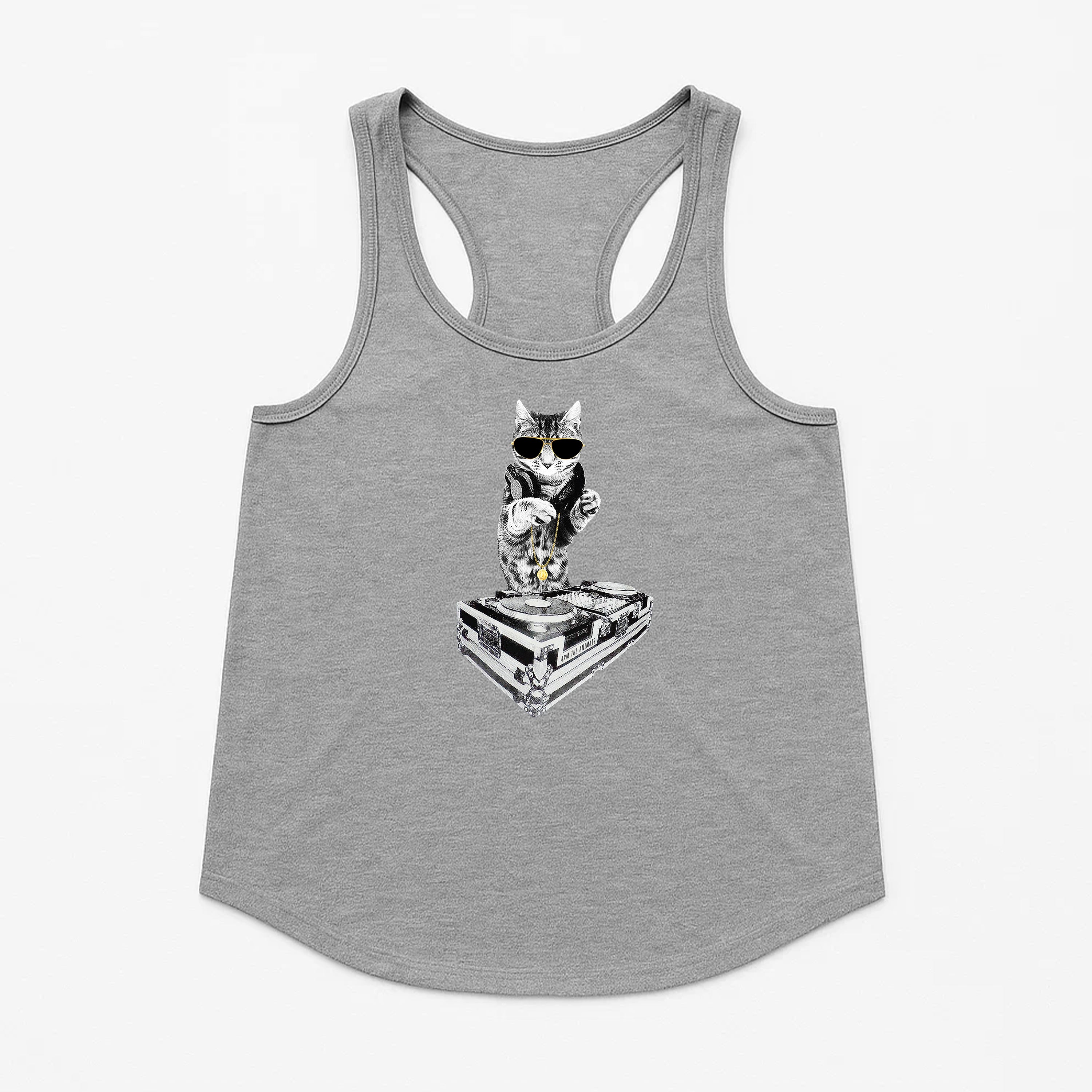 Women's | Bruce Kitty DJ | Racerback Tank