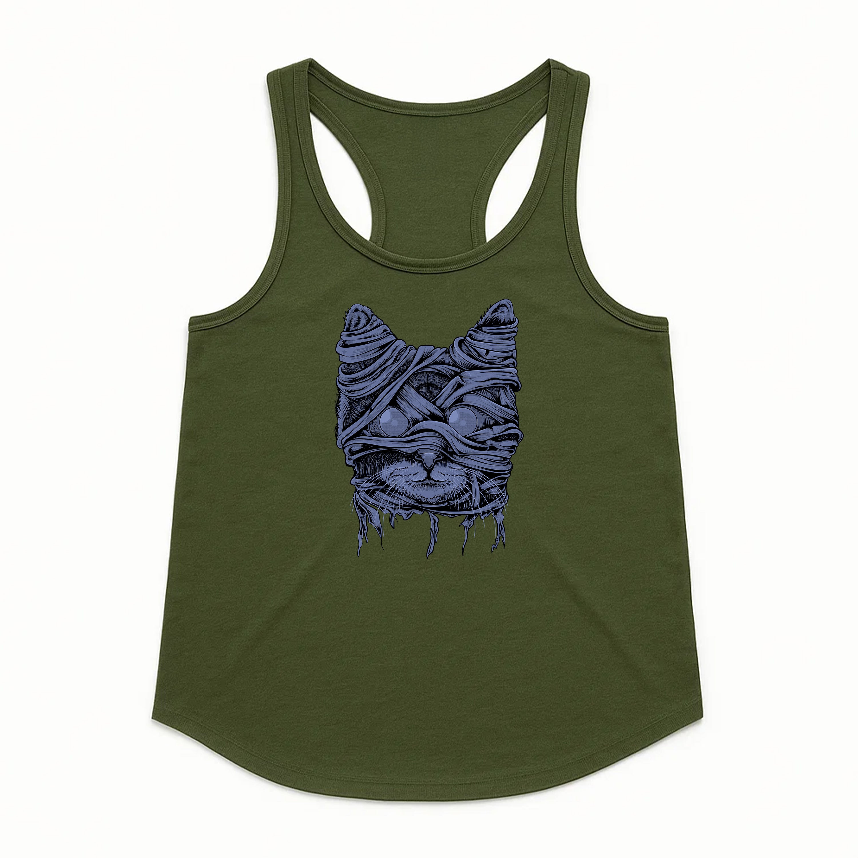 Women's | Zombie Mummy Cat | Racerback Tank