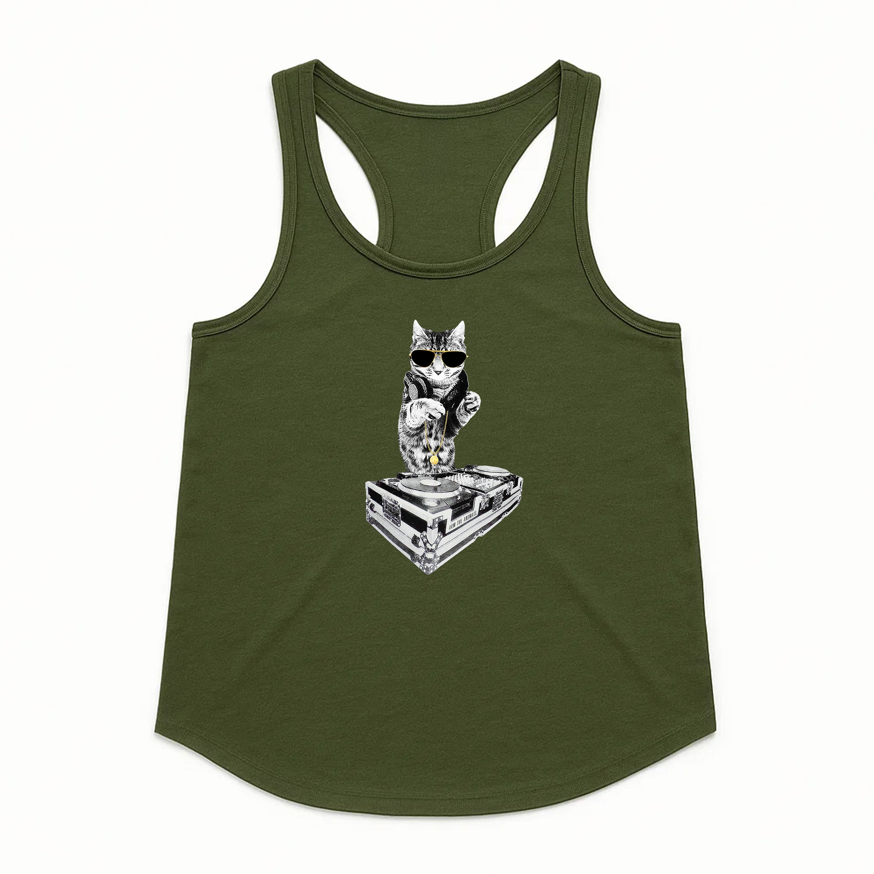 Women's | Bruce Kitty DJ | Racerback Tank
