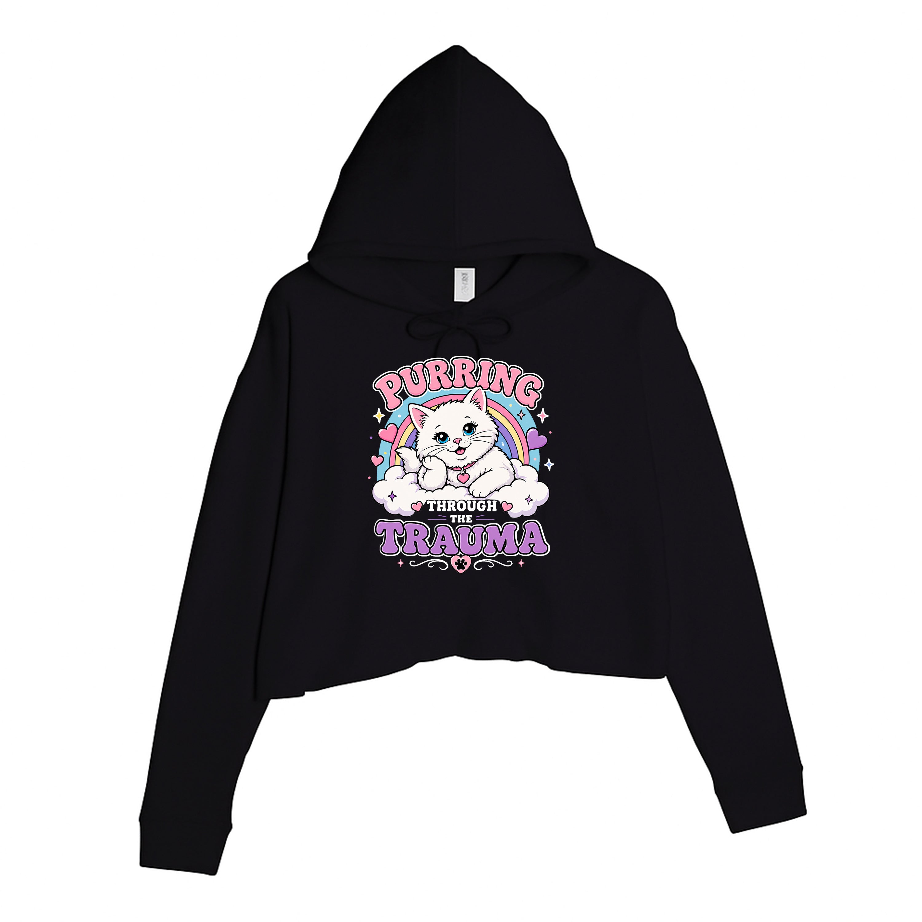 Women's | Purring Through Trauma | Crop Hoodie