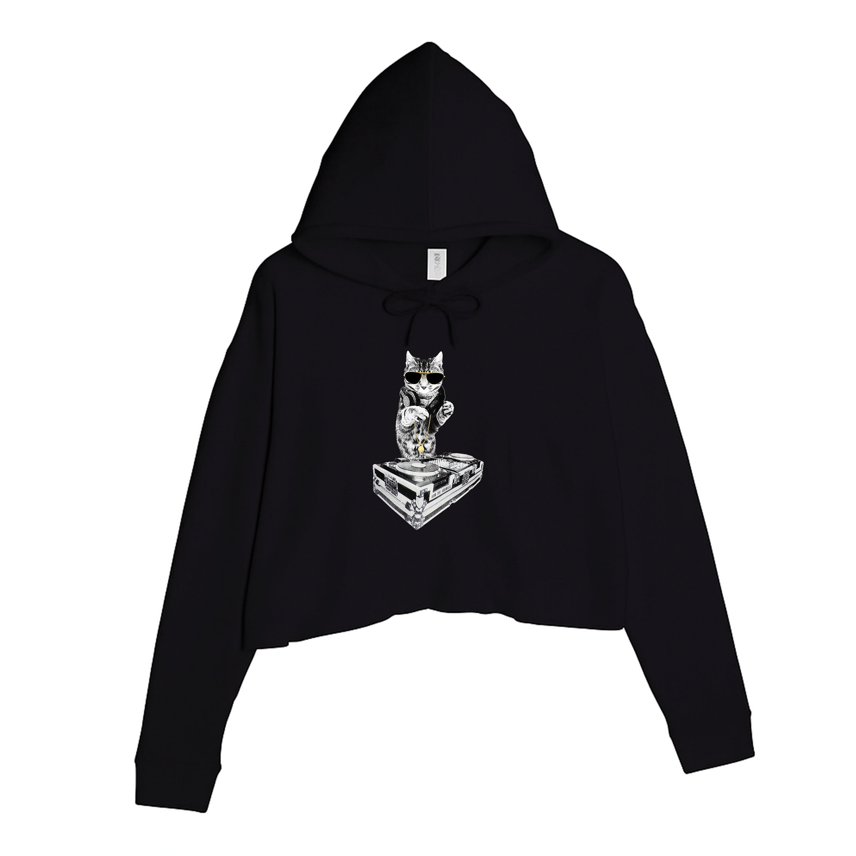 Women's | Bruce Kitty DJ | Crop Hoodie
