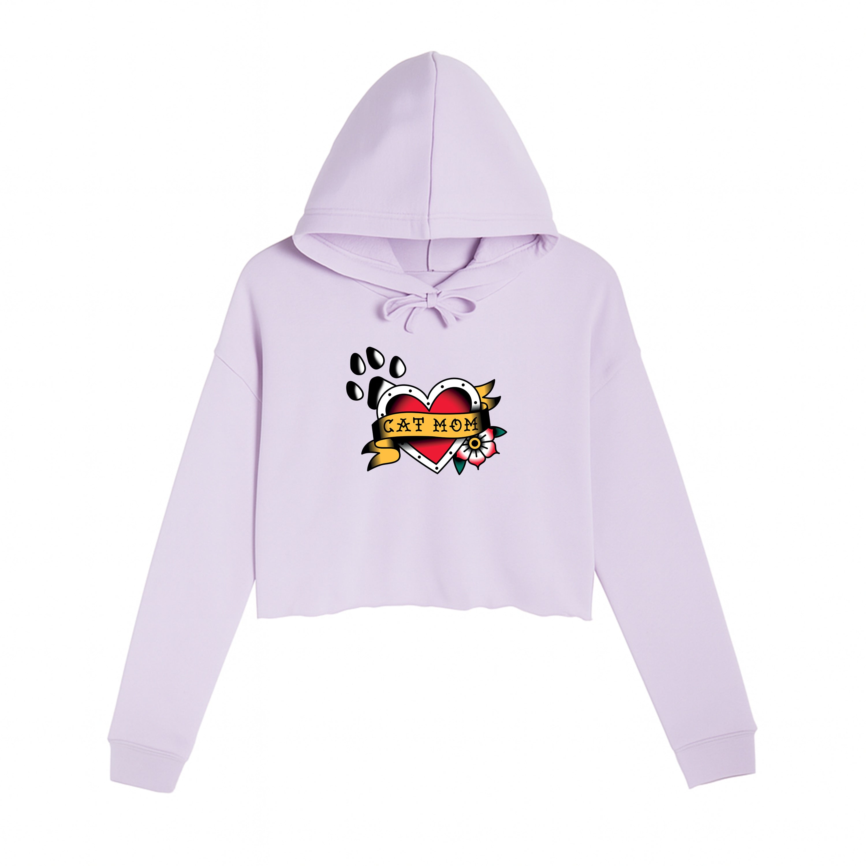 Women's | Tattoo Cat Mom | Crop Hoodie