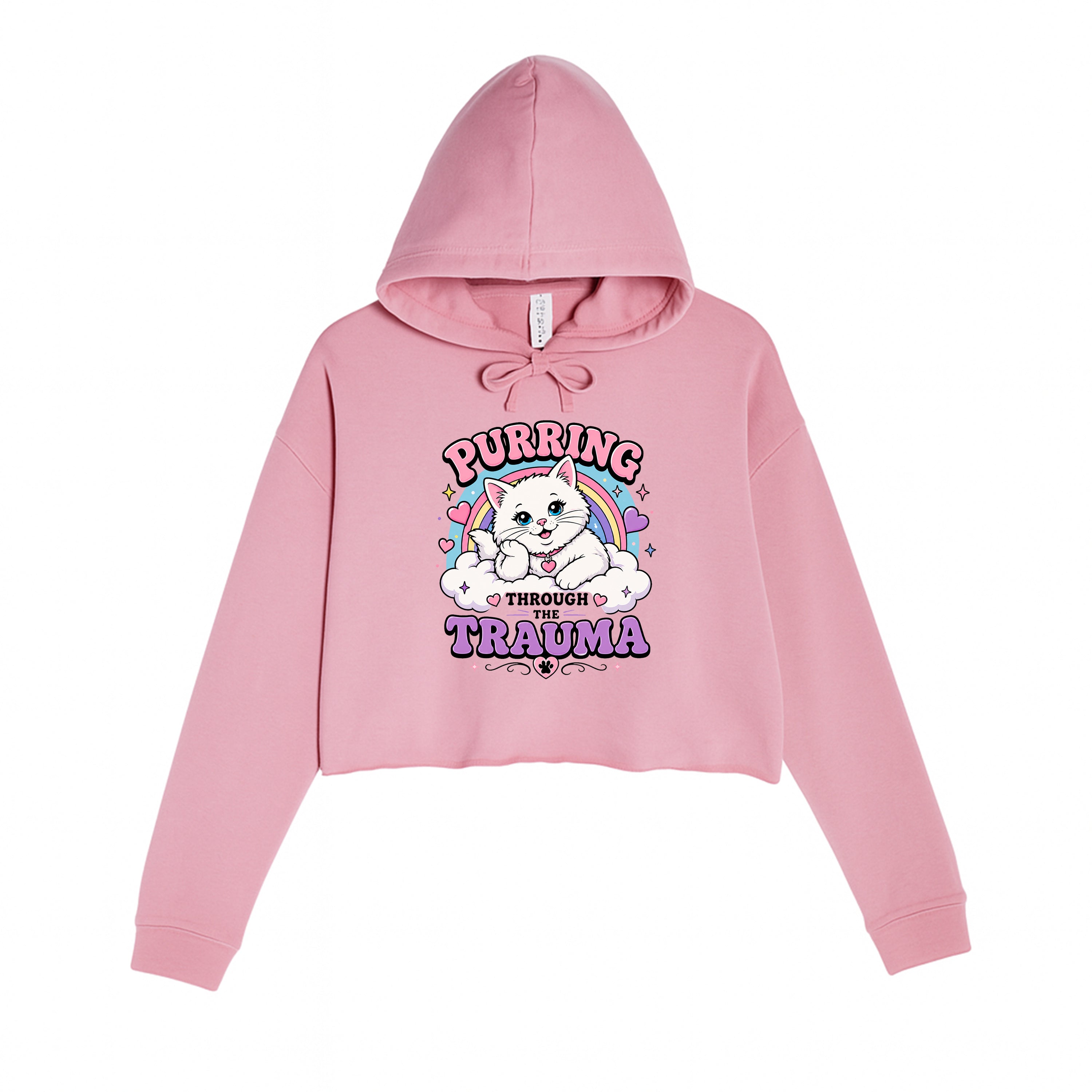 Women's | Purring Through Trauma | Crop Hoodie