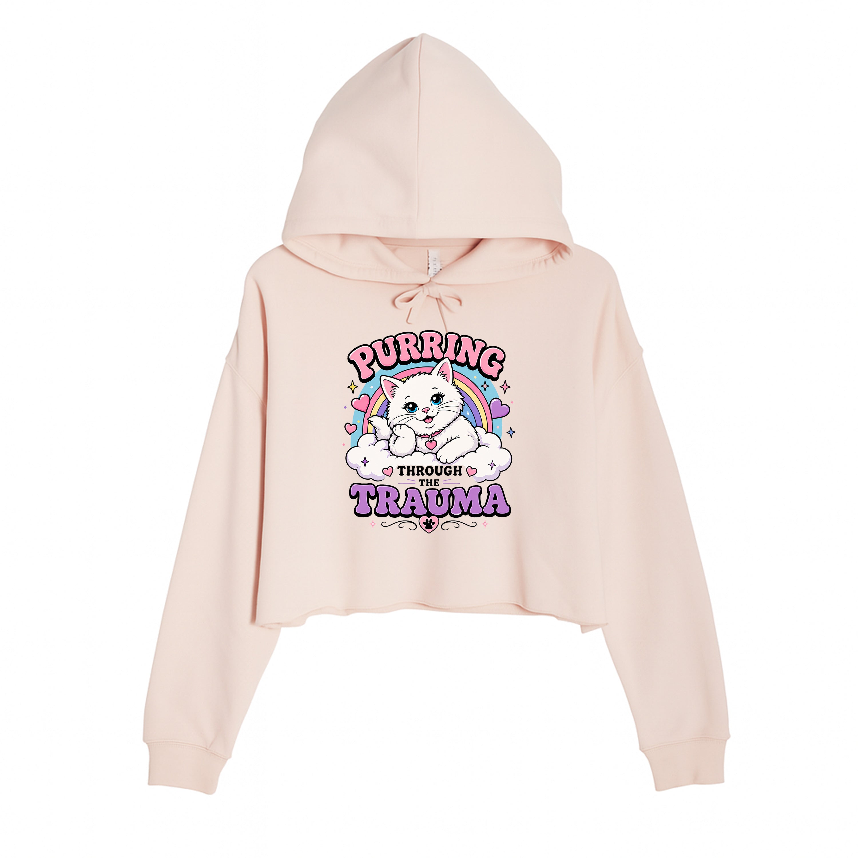 Women's | Purring Through Trauma | Crop Hoodie