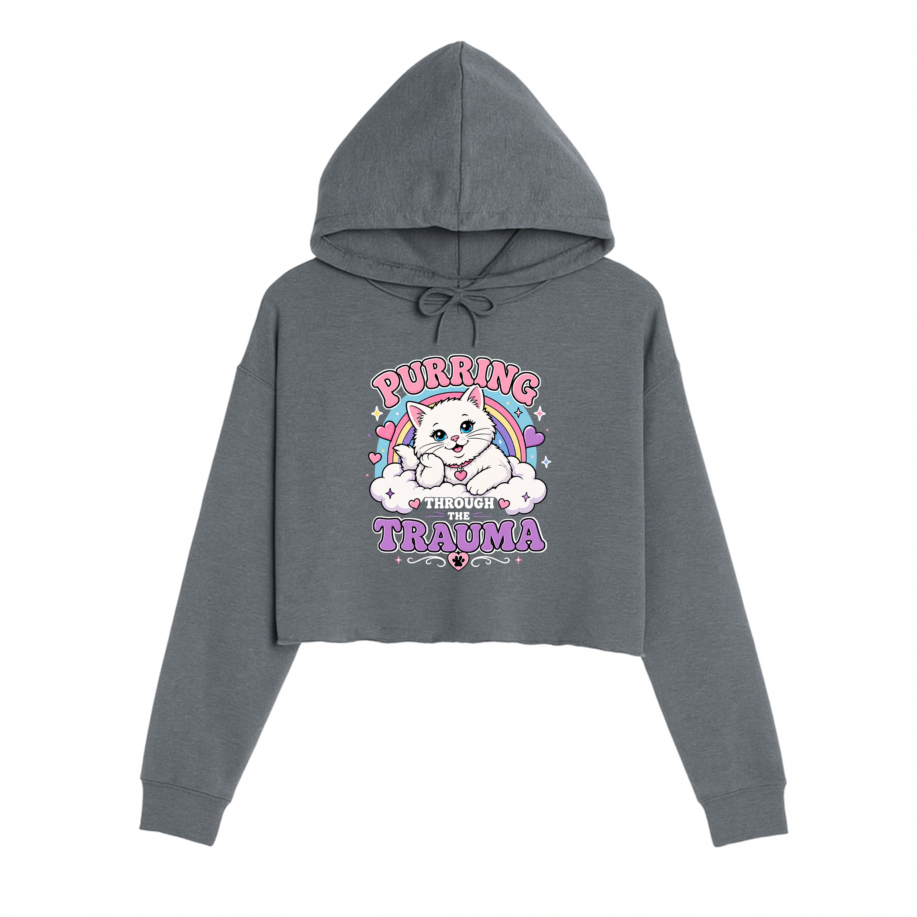 Women's | Purring Through Trauma | Crop Hoodie