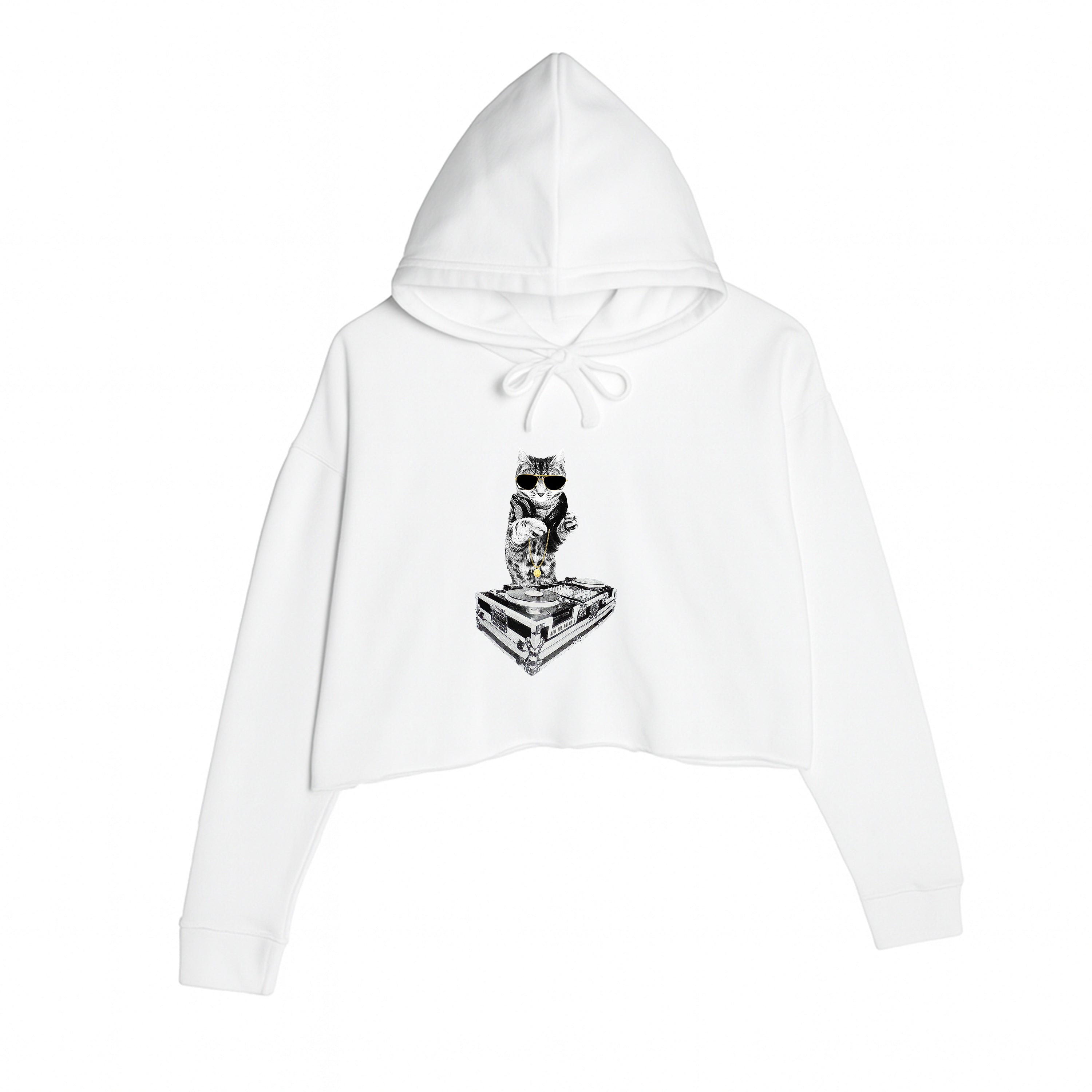 Women's | Bruce Kitty DJ | Crop Hoodie