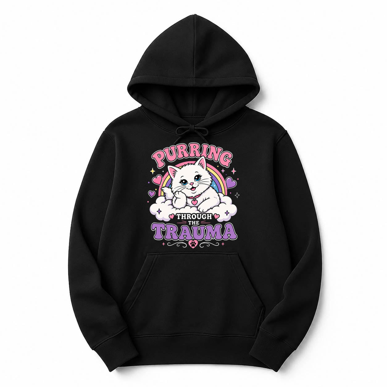Unisex | Purring Through Trauma | Pullover Hoodie