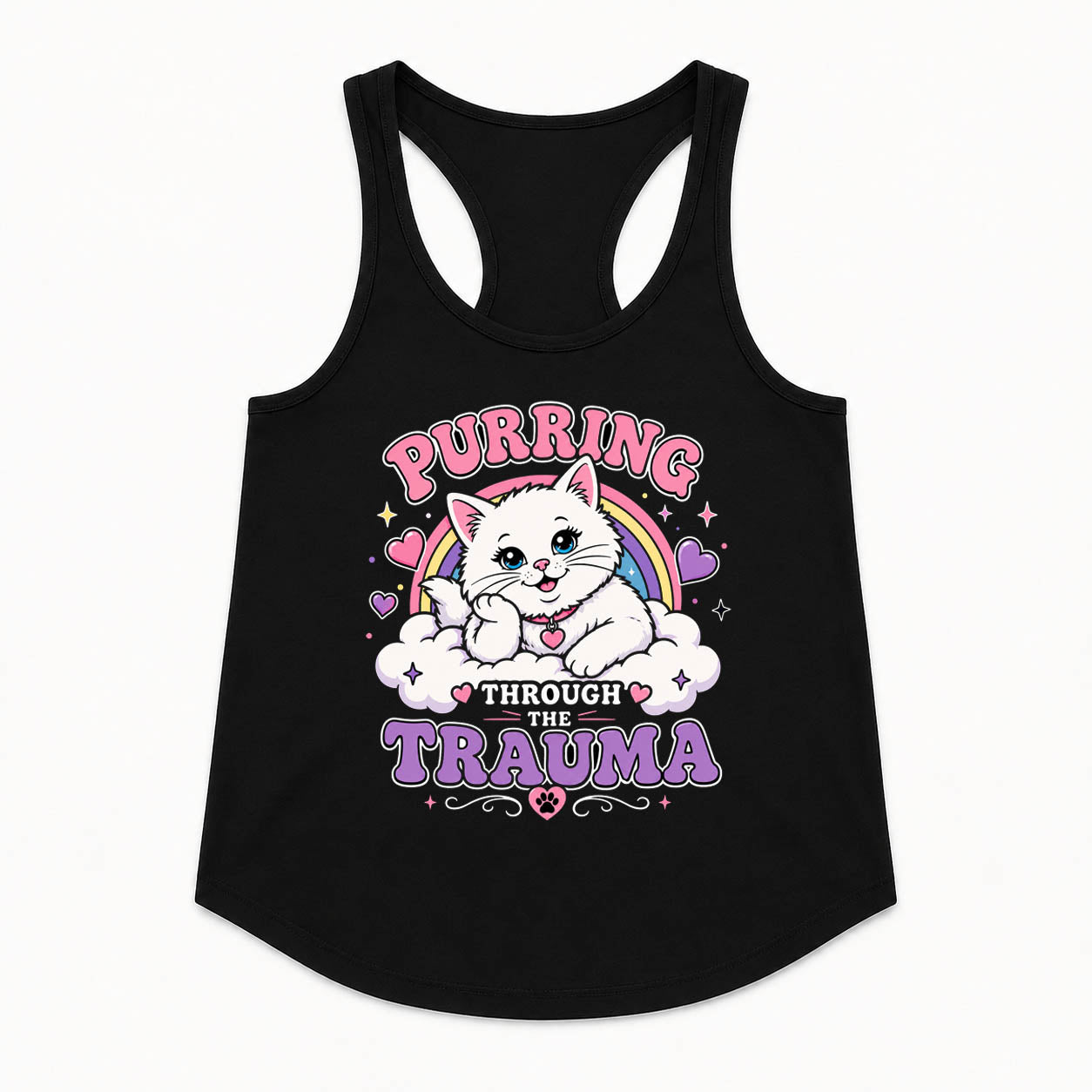 Women's | Purring Through Trauma | Racerback Tank