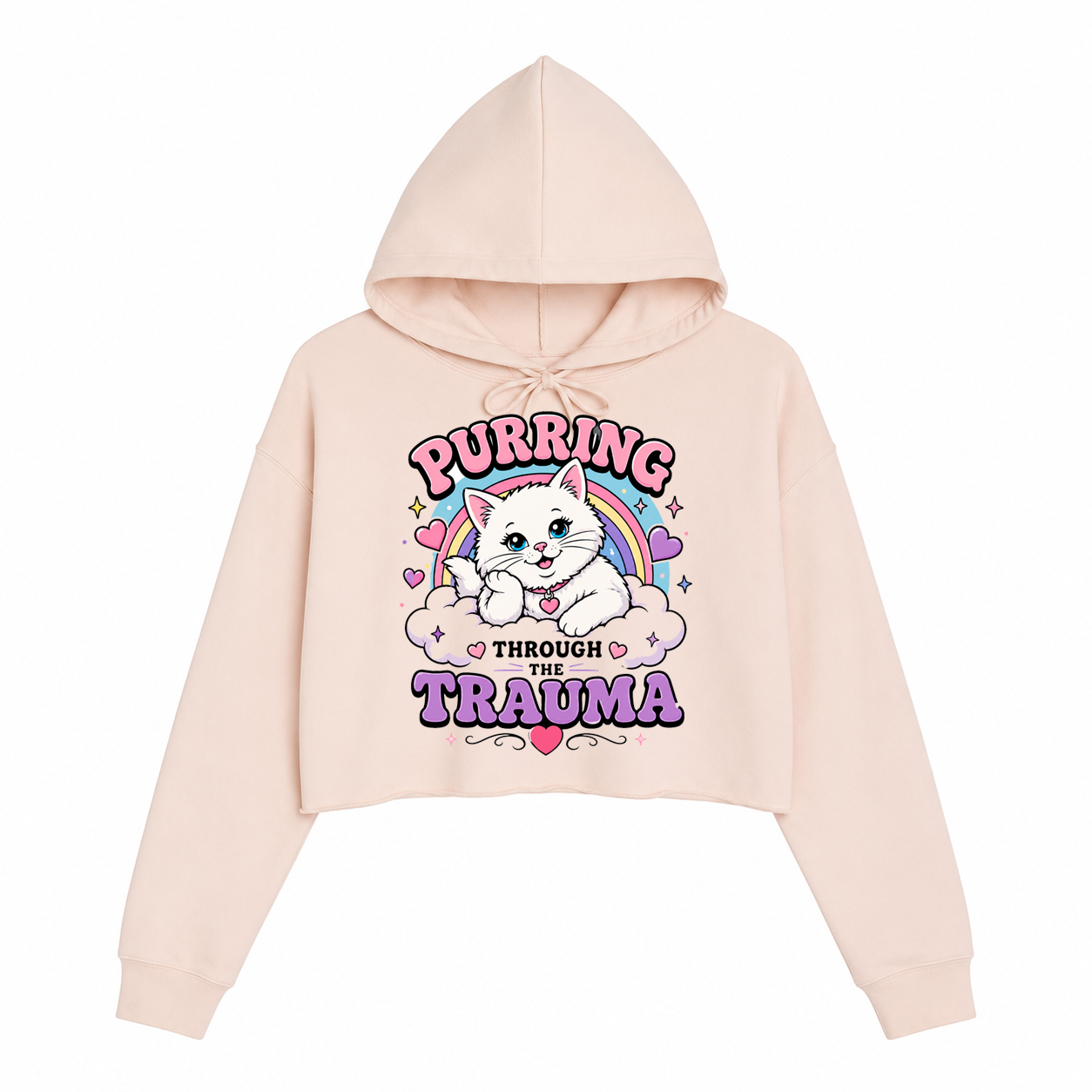 Women's | Purring Through Trauma | Crop Hoodie