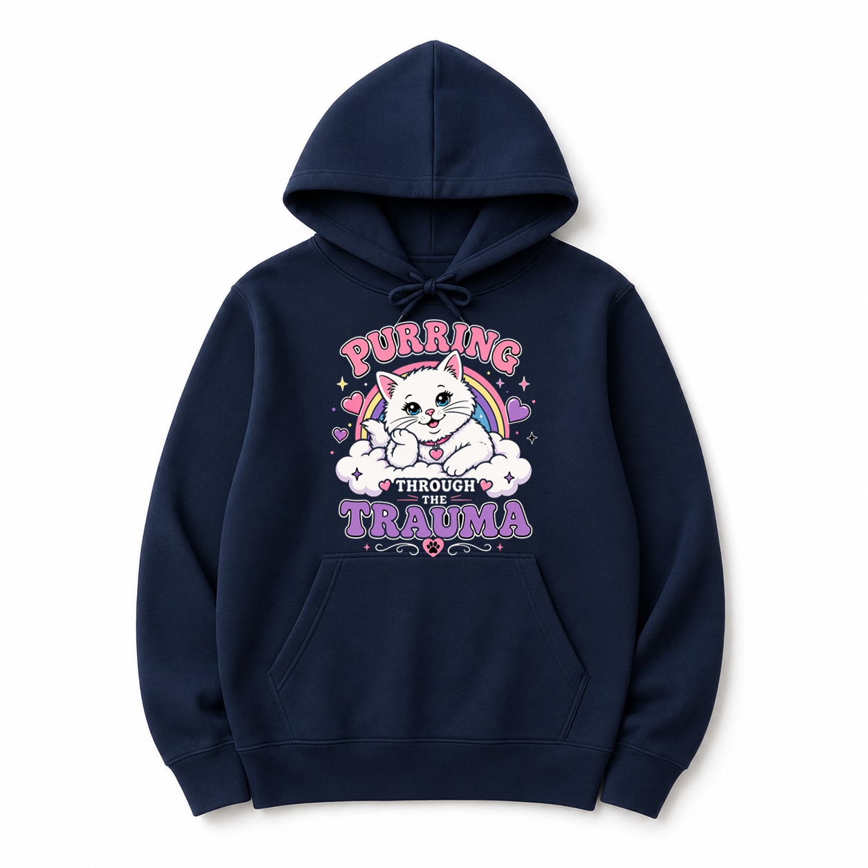 Unisex | Purring Through Trauma | Pullover Hoodie