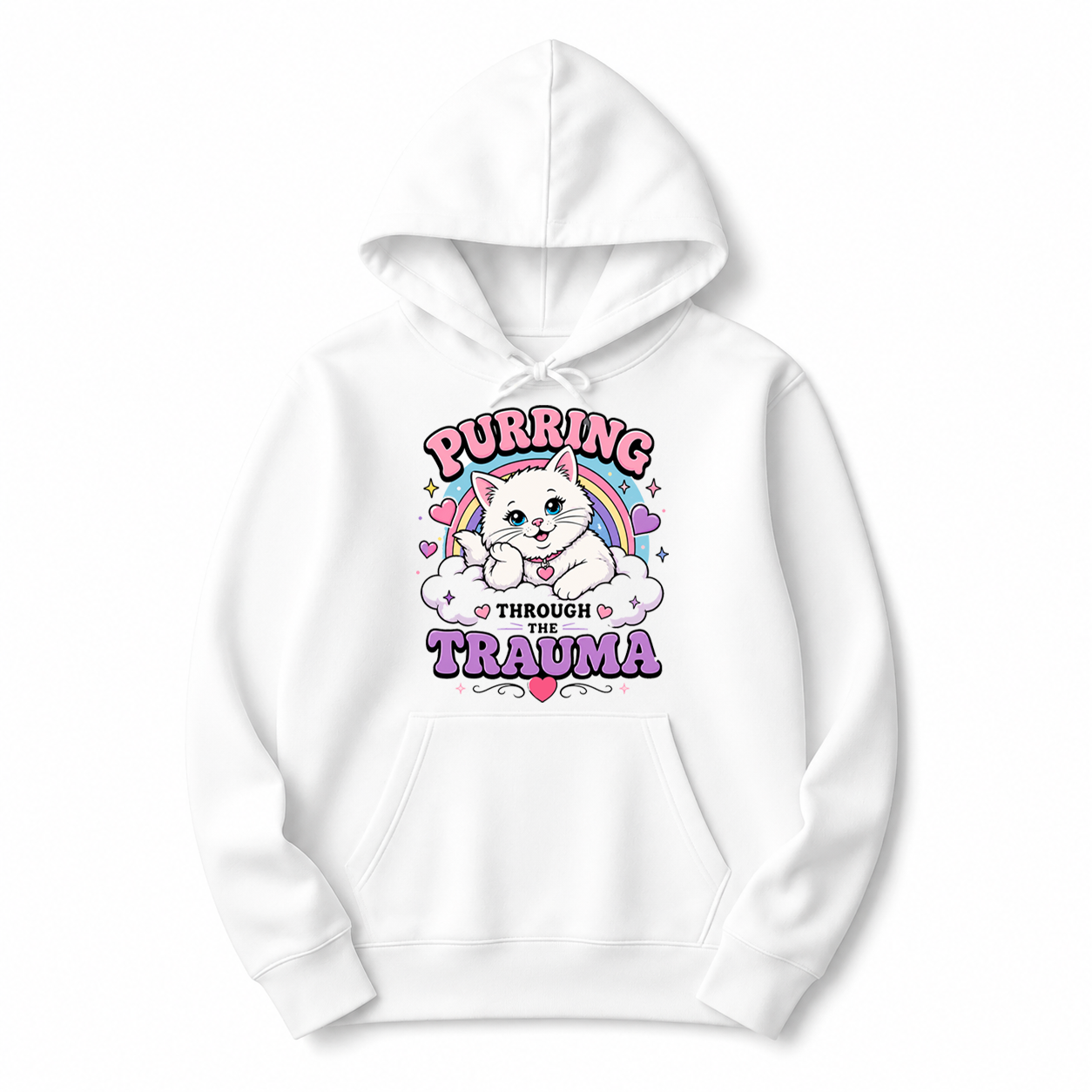 Unisex | Purring Through Trauma | Pullover Hoodie