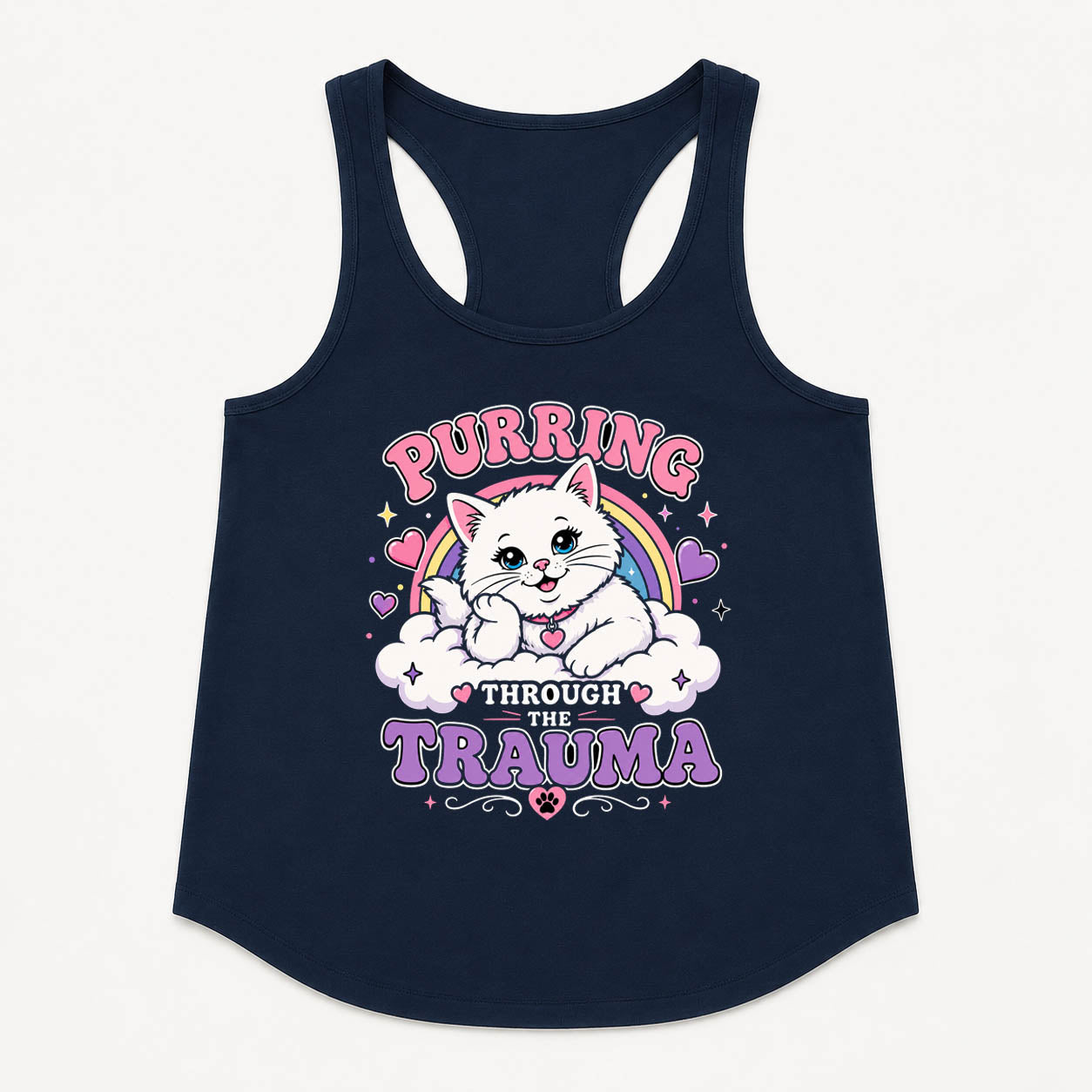Women's | Purring Through Trauma | Racerback Tank
