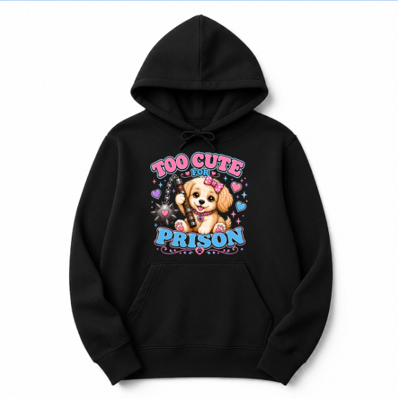Unisex | Too Cute For Prison | Pullover Hoodie