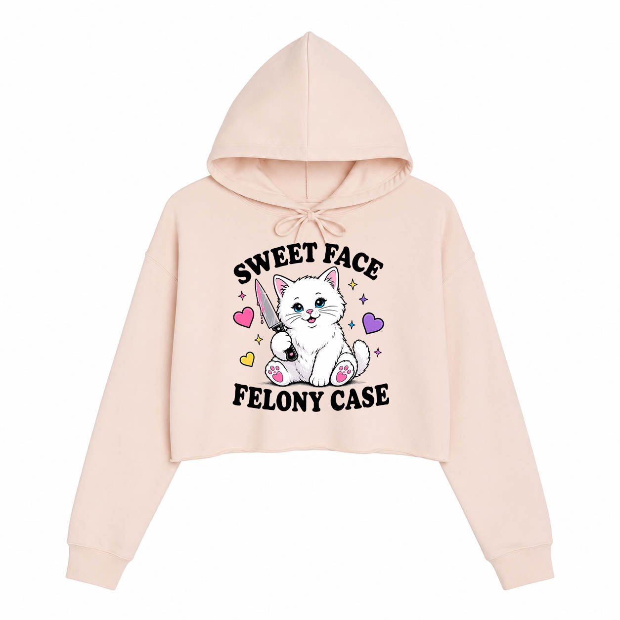 Women's | Sweet Face Felony Case | Crop Hoodie