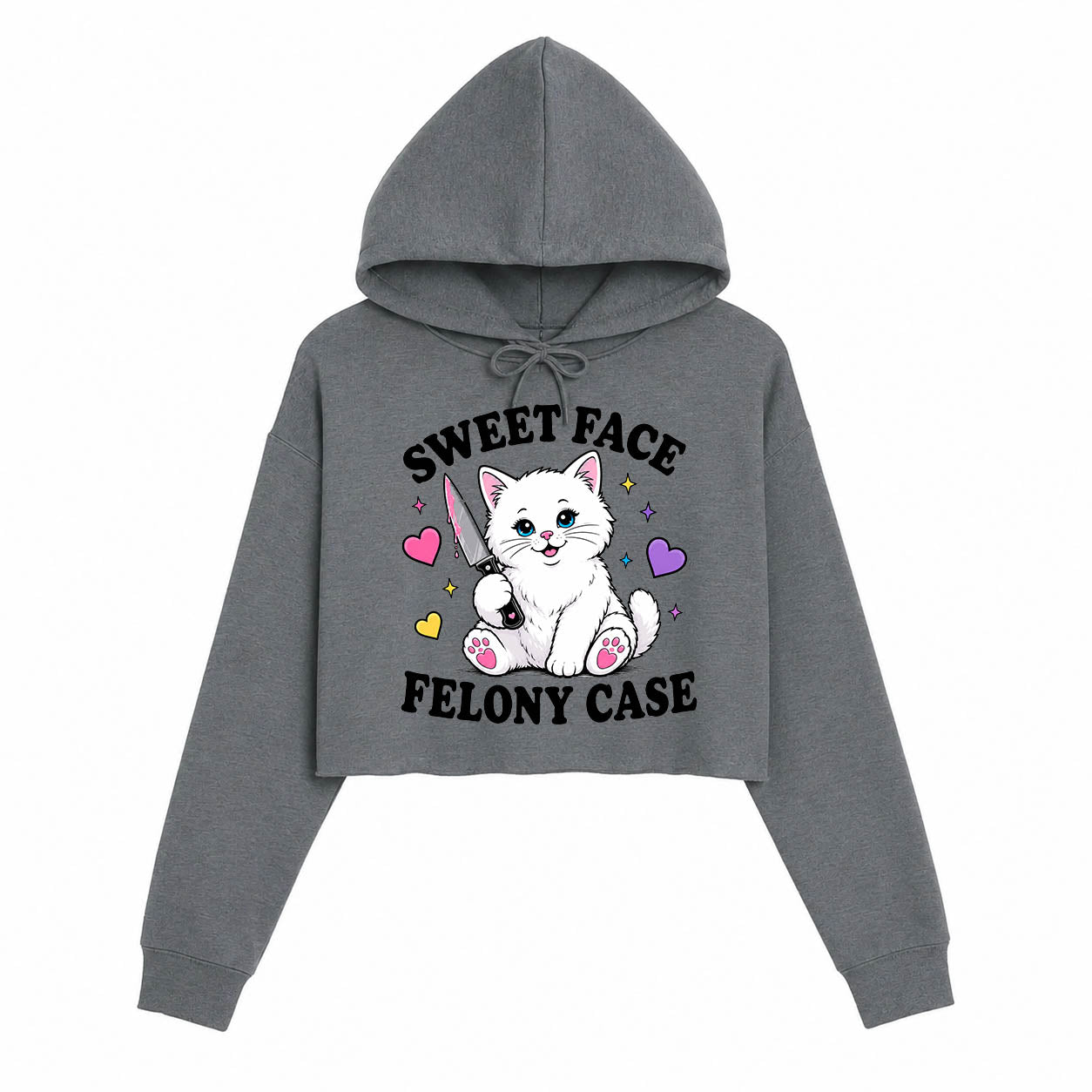 Women's | Sweet Face Felony Case | Crop Hoodie