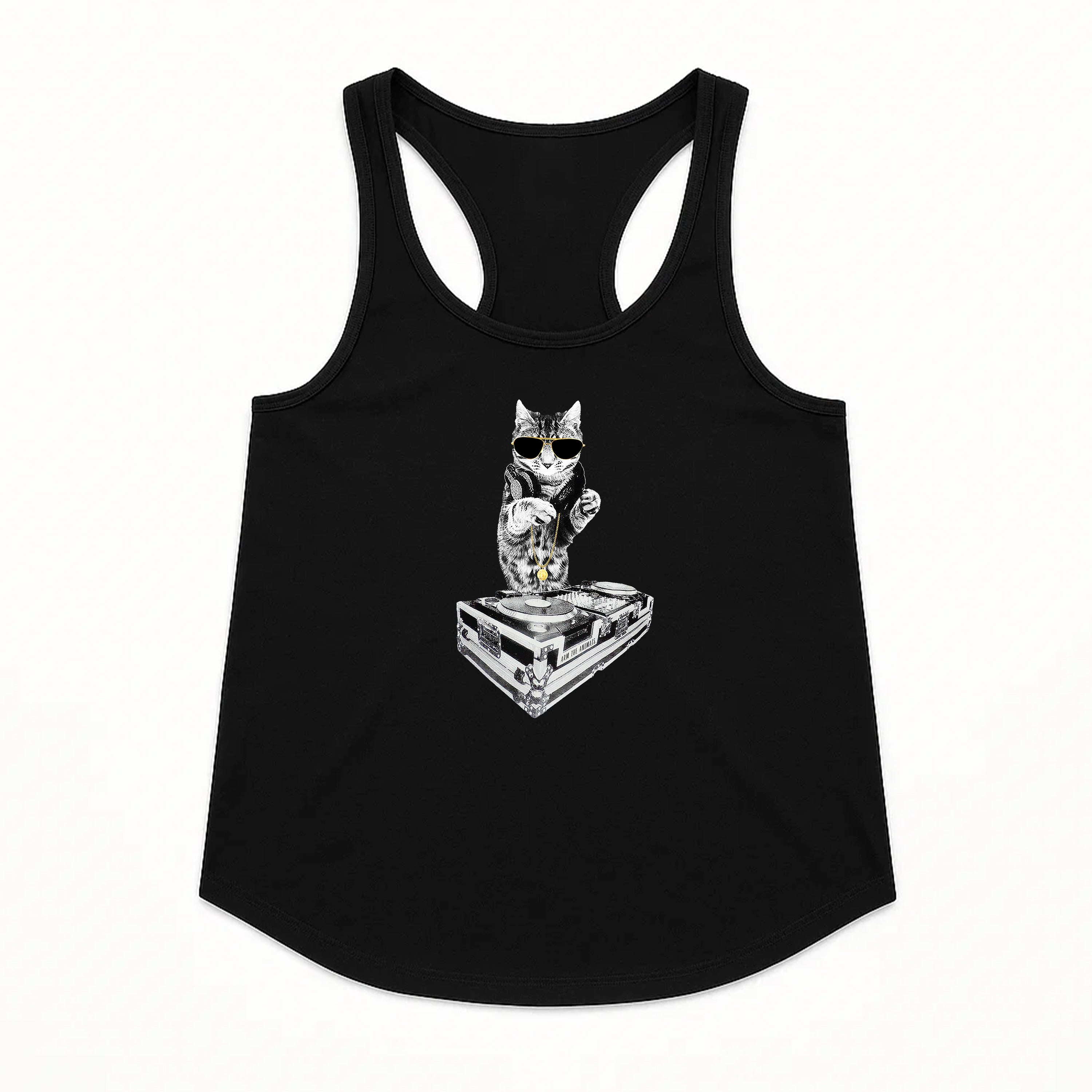 Women's | Bruce Kitty DJ | Racerback Tank