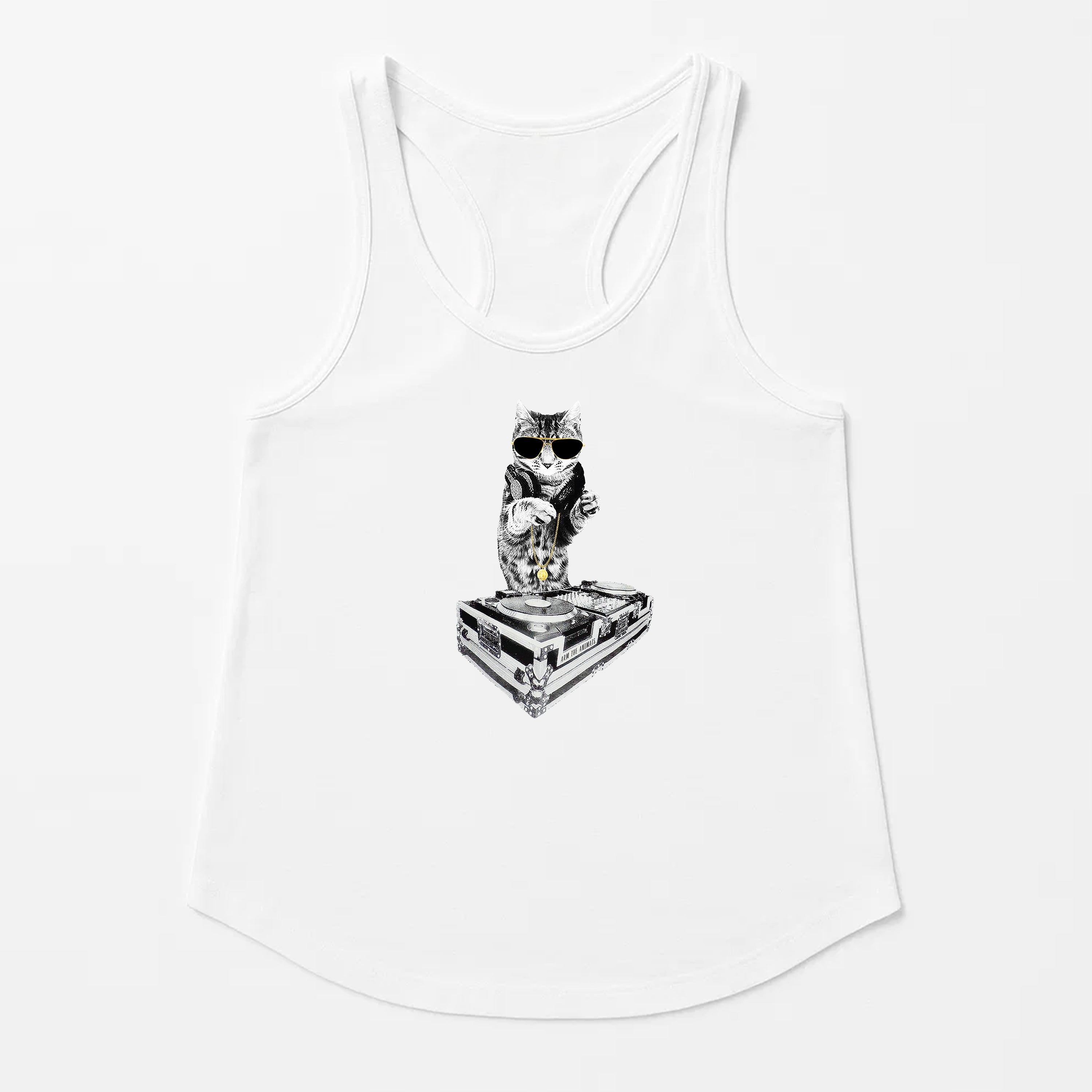 Women's | Bruce Kitty DJ | Racerback Tank