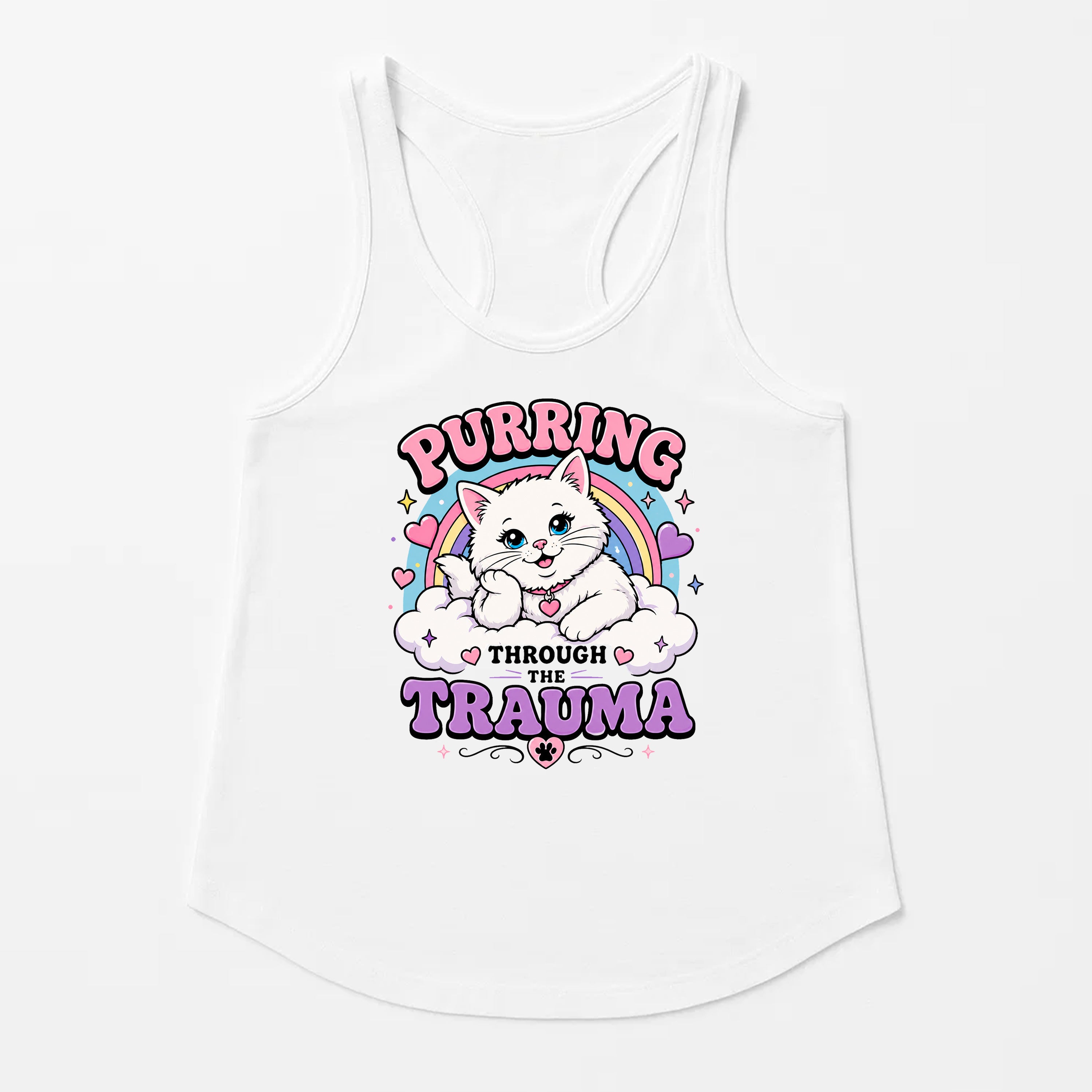 Women's | Purring Through Trauma | Racerback Tank