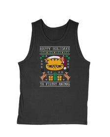 Men's | Ugly Holiday Sweater Cat | Tank Top - Arm The Animals Clothing LLC