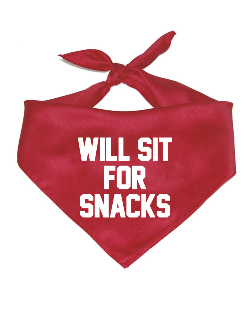 Accessory | Will Sit For Snacks | Square Cotton Bandana