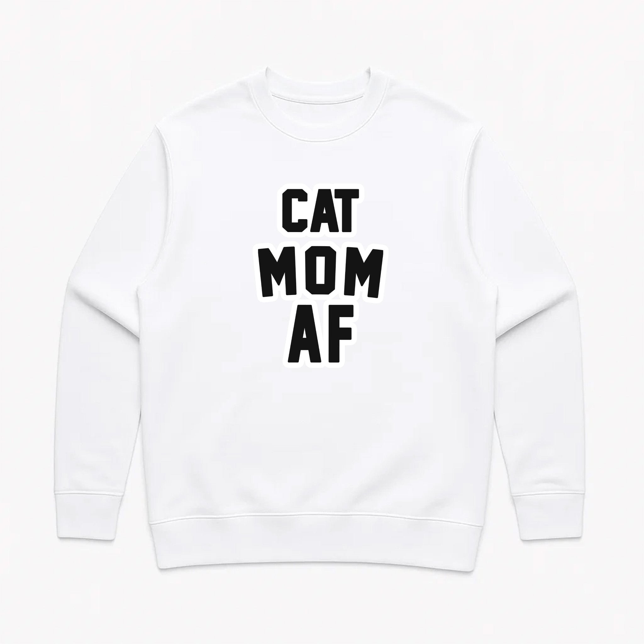 Unisex | Cat Mom AF | Crewneck Sweatshirt - Arm The Animals Clothing LLC