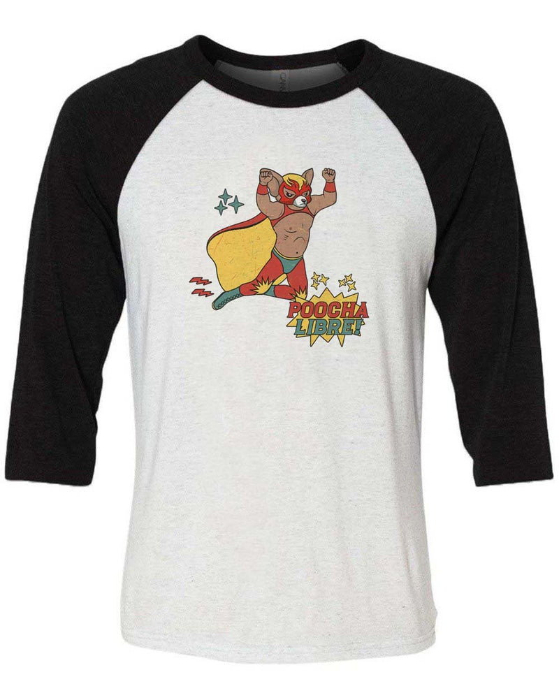 Load image into Gallery viewer, Unisex | Poocha Libre | 3/4 Sleeve Raglan - Arm The Animals Clothing LLC
