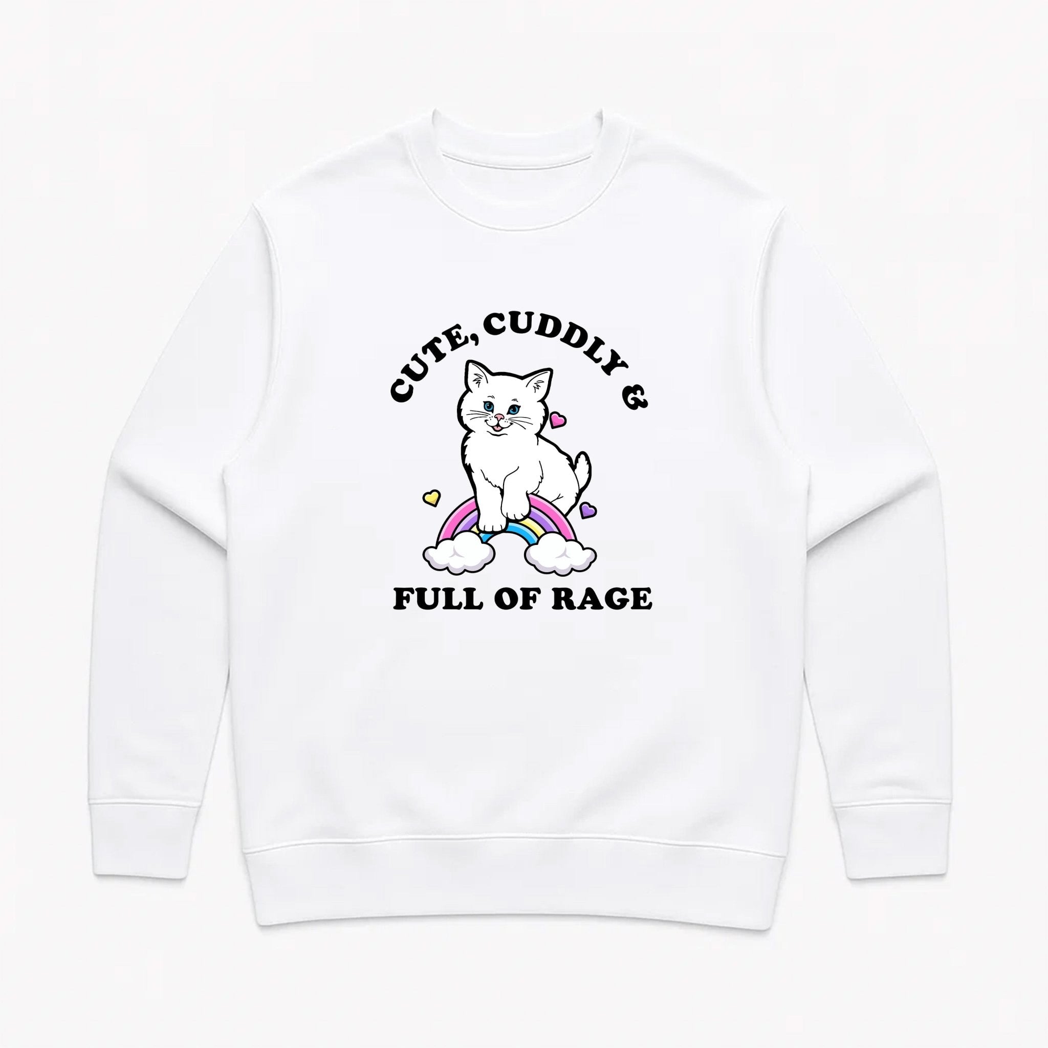 Unisex | Rage Kitty | Crewneck Sweatshirt - Arm The Animals Clothing LLC