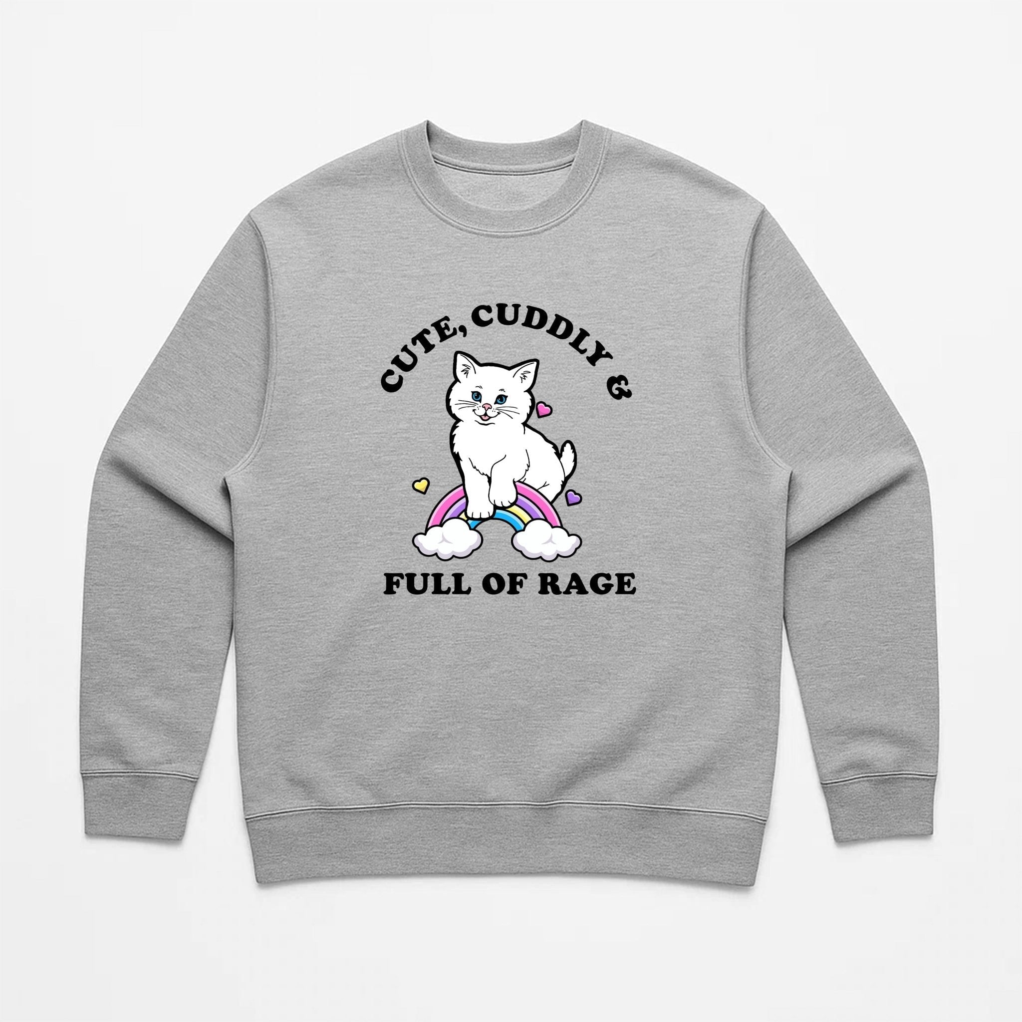 Unisex | Rage Kitty | Crewneck Sweatshirt - Arm The Animals Clothing LLC