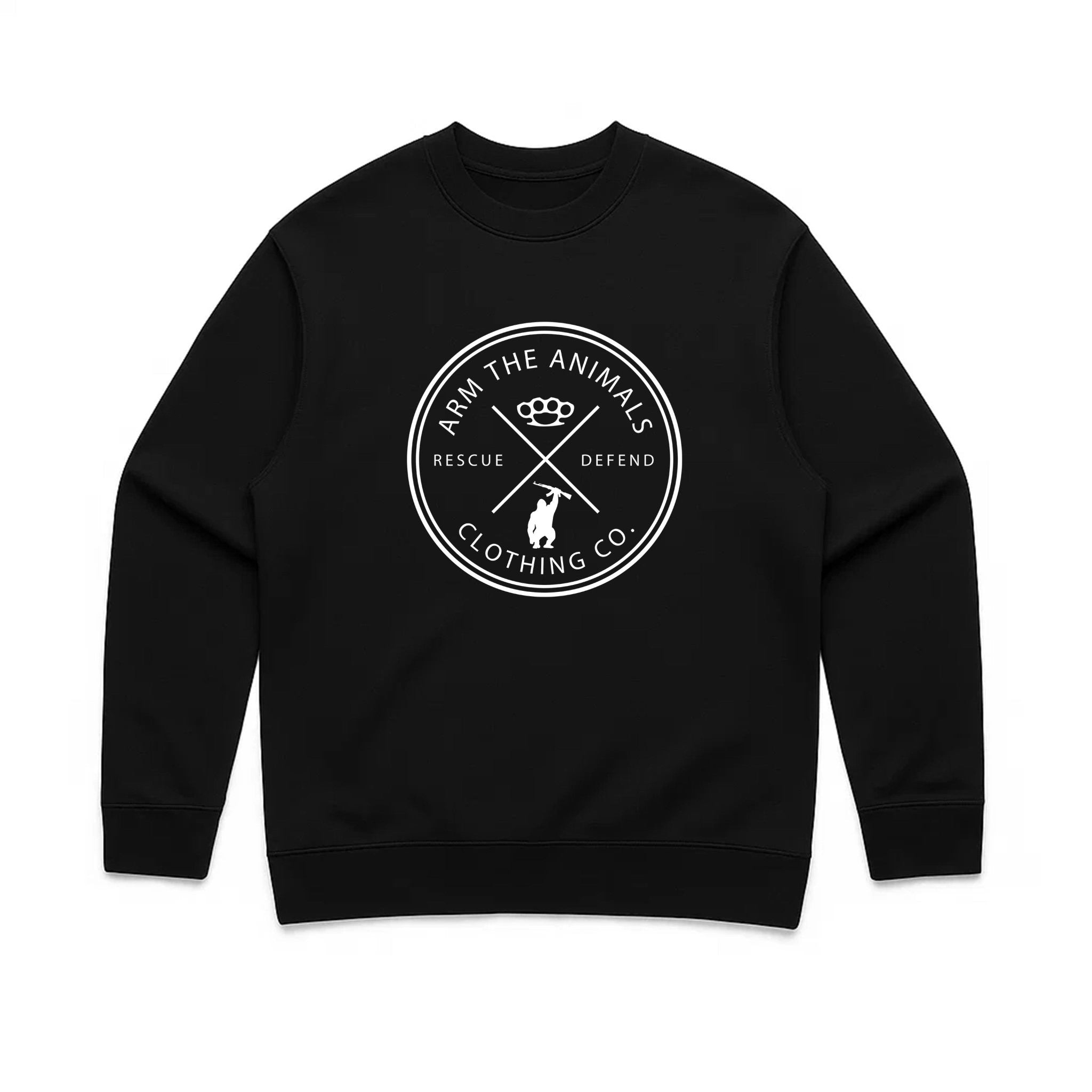 Unisex | Rescue Knuckles Logo | Crewneck Sweatshirt - Arm The Animals Clothing LLC