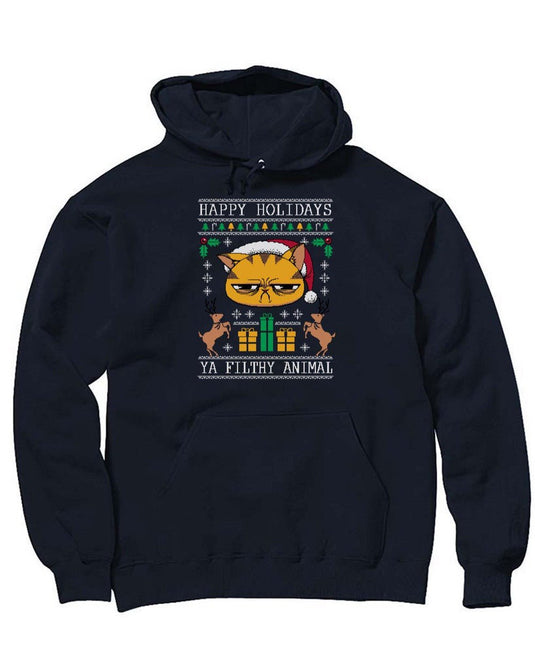 Unisex | Ugly Holiday Sweater Cat | Hoodie - Arm The Animals Clothing LLC