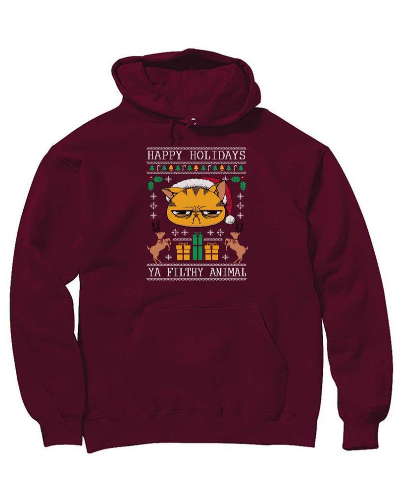 Load image into Gallery viewer, Unisex | Ugly Holiday Sweater Cat | Hoodie - Arm The Animals Clothing LLC
