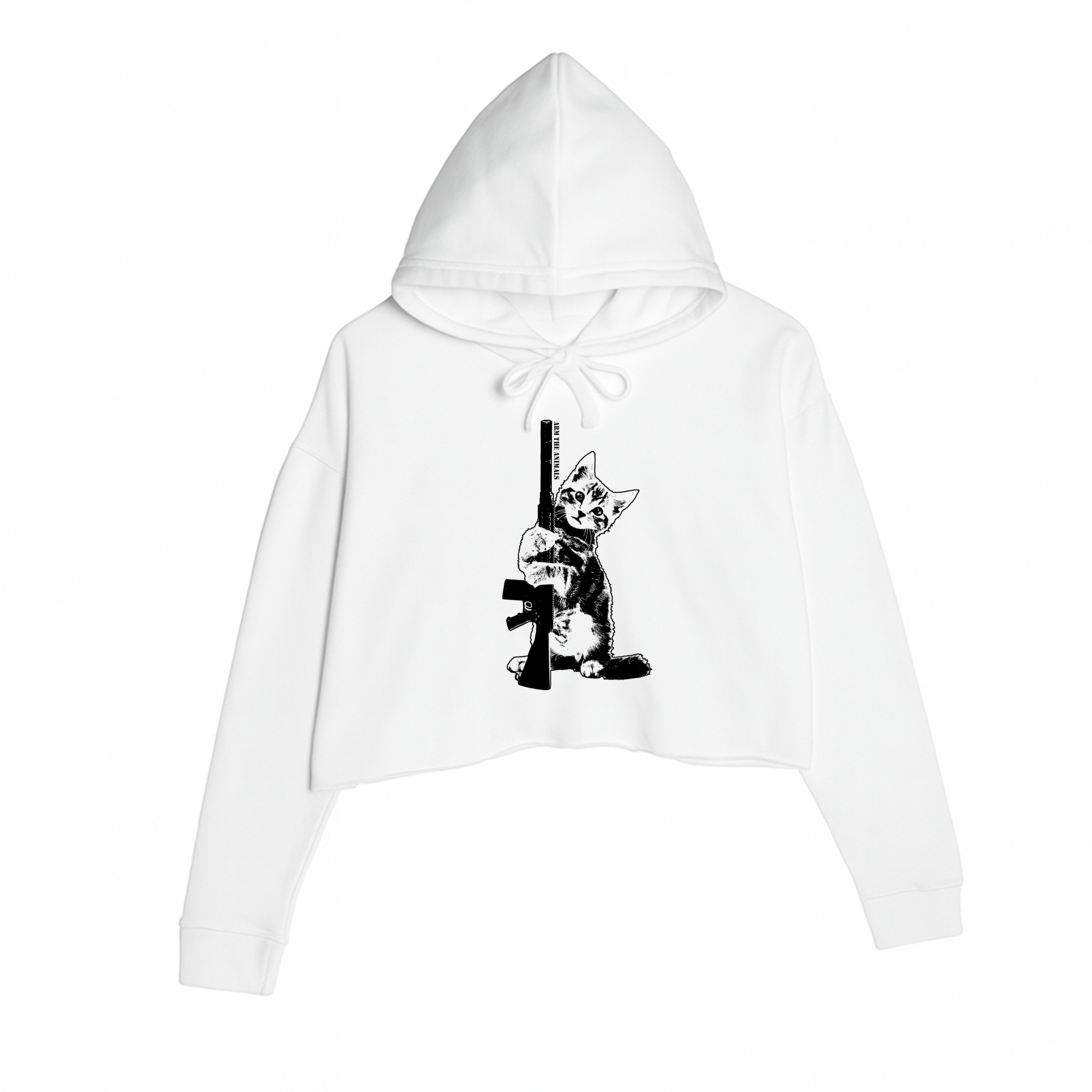 Women's | Ain't Kitten Around | Crop Hoodie - Arm The Animals Clothing LLC