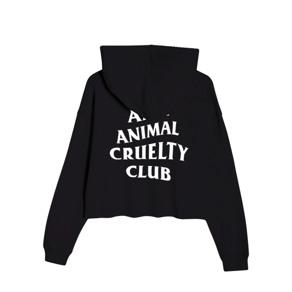 Women's | Anti Animal Cruelty Club | Crop Hoodie - Arm The Animals Clothing LLC