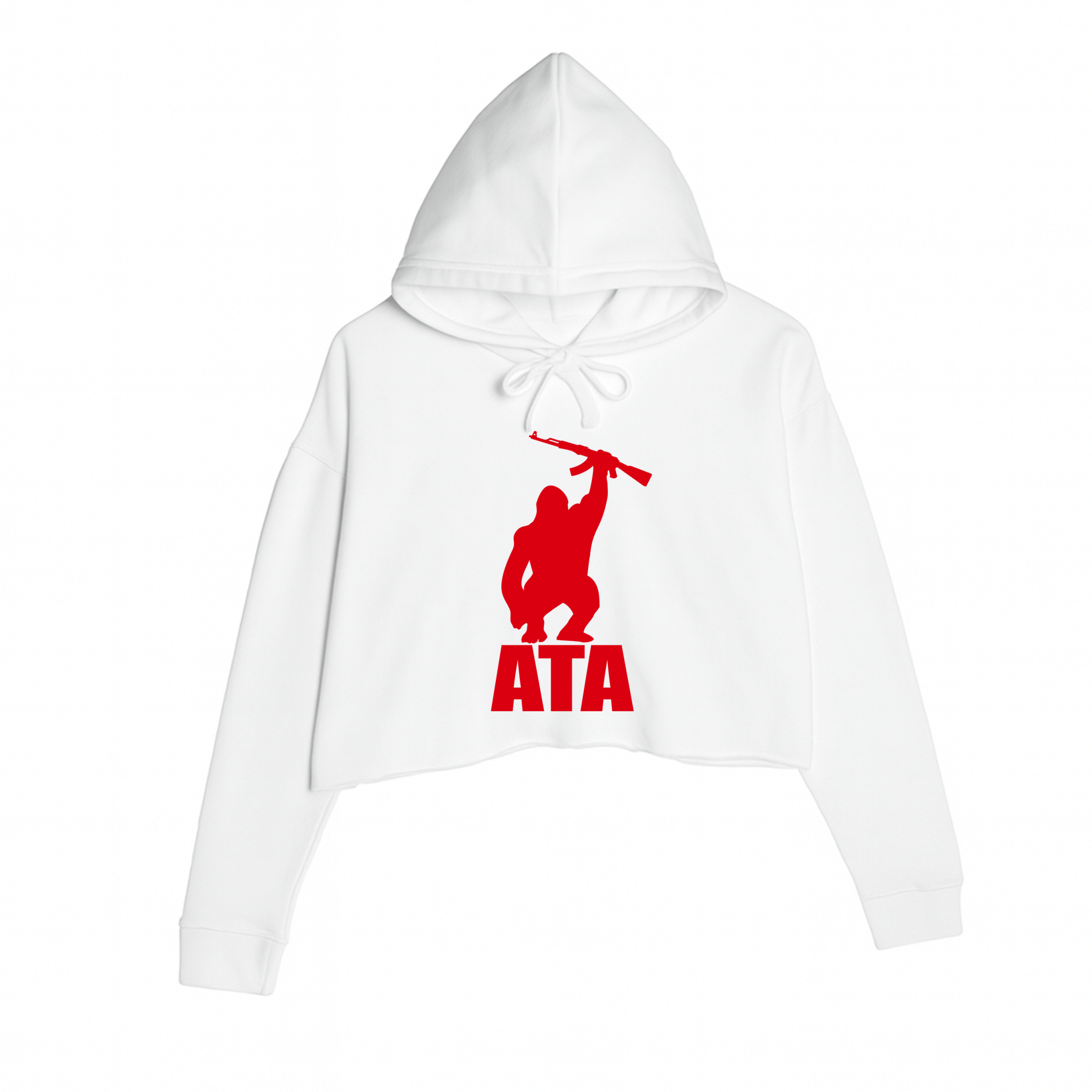Women's | ATA Gorilla Logo | Crop Hoodie - Arm The Animals Clothing LLC