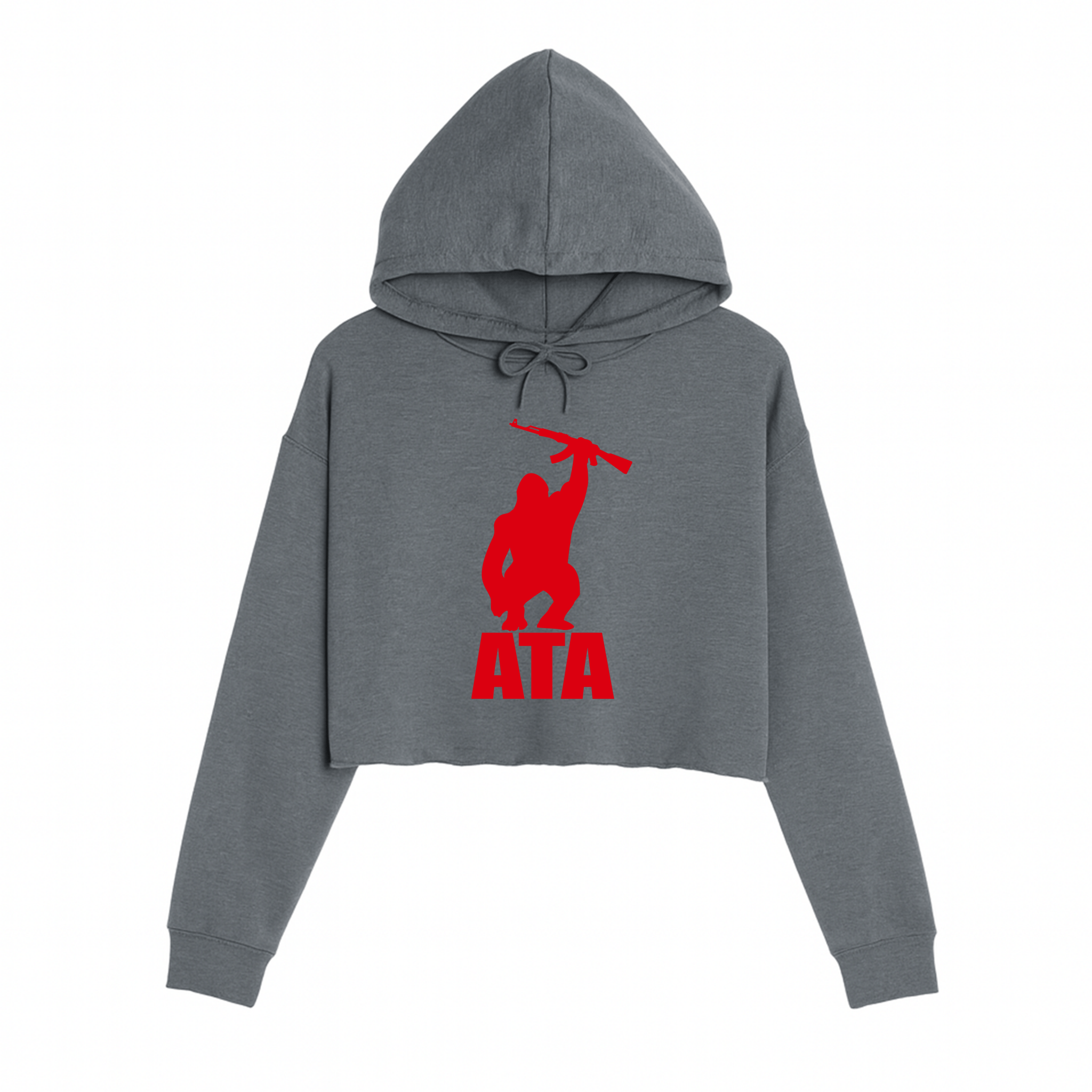 Women's | ATA Gorilla Logo | Crop Hoodie - Arm The Animals Clothing LLC