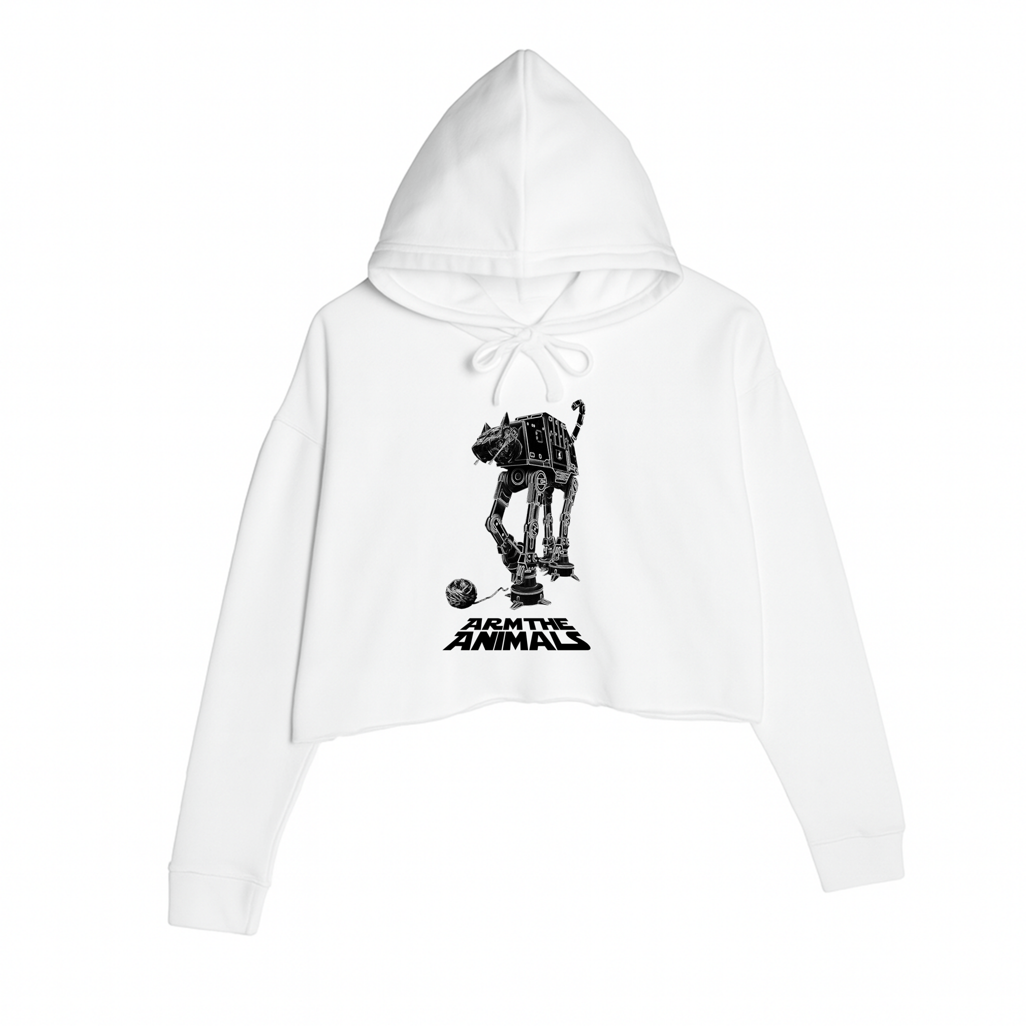 Women's | Cat - At | Crop Hoodie - Arm The Animals Clothing LLC