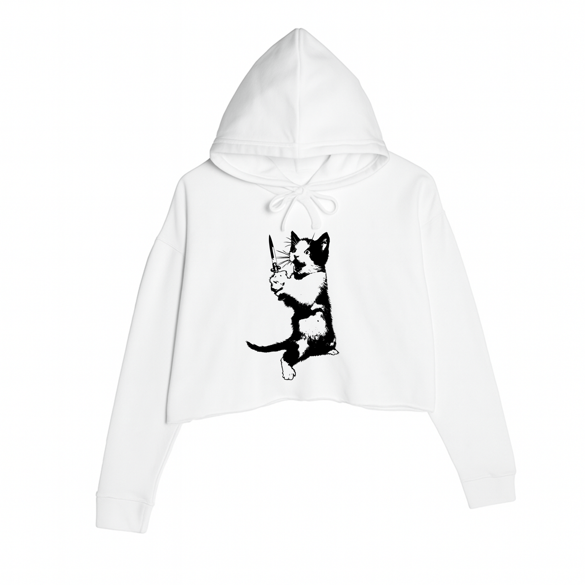 Women's | Cat The Ripper | Crop Hoodie - Arm The Animals Clothing LLC