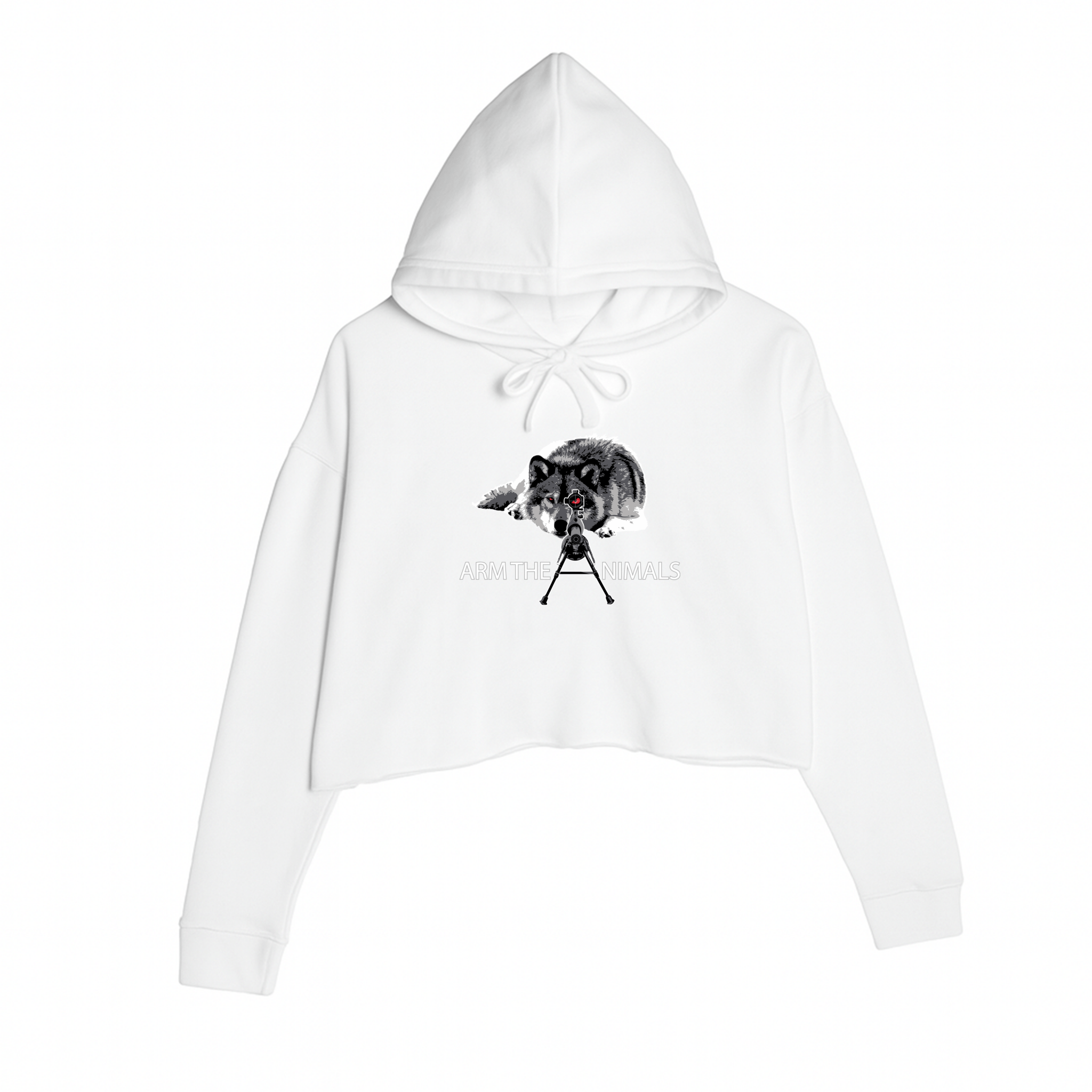 Women's | M - 16 Wolf | Crop Hoodie - Arm The Animals Clothing LLC