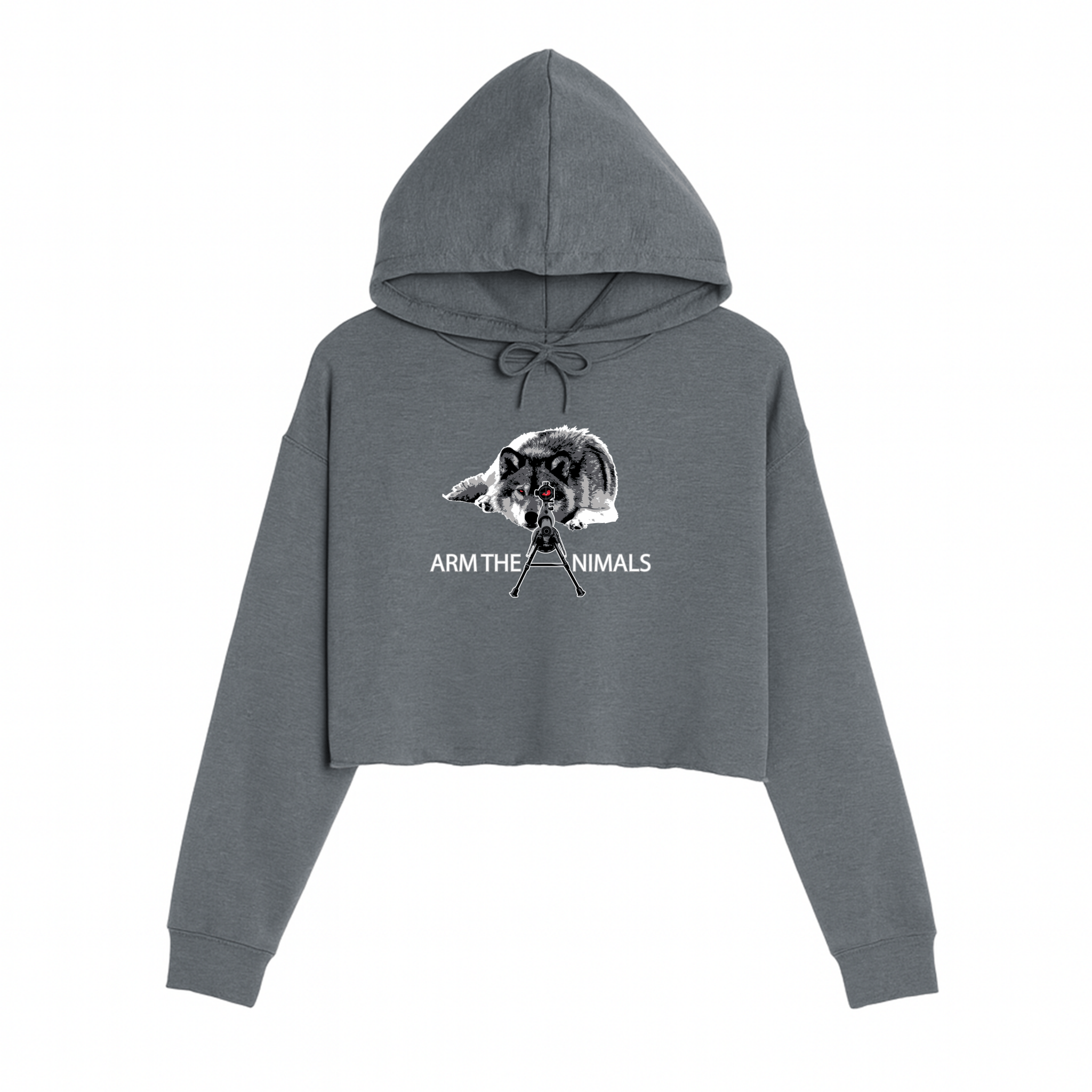 Women's | M - 16 Wolf | Crop Hoodie - Arm The Animals Clothing LLC