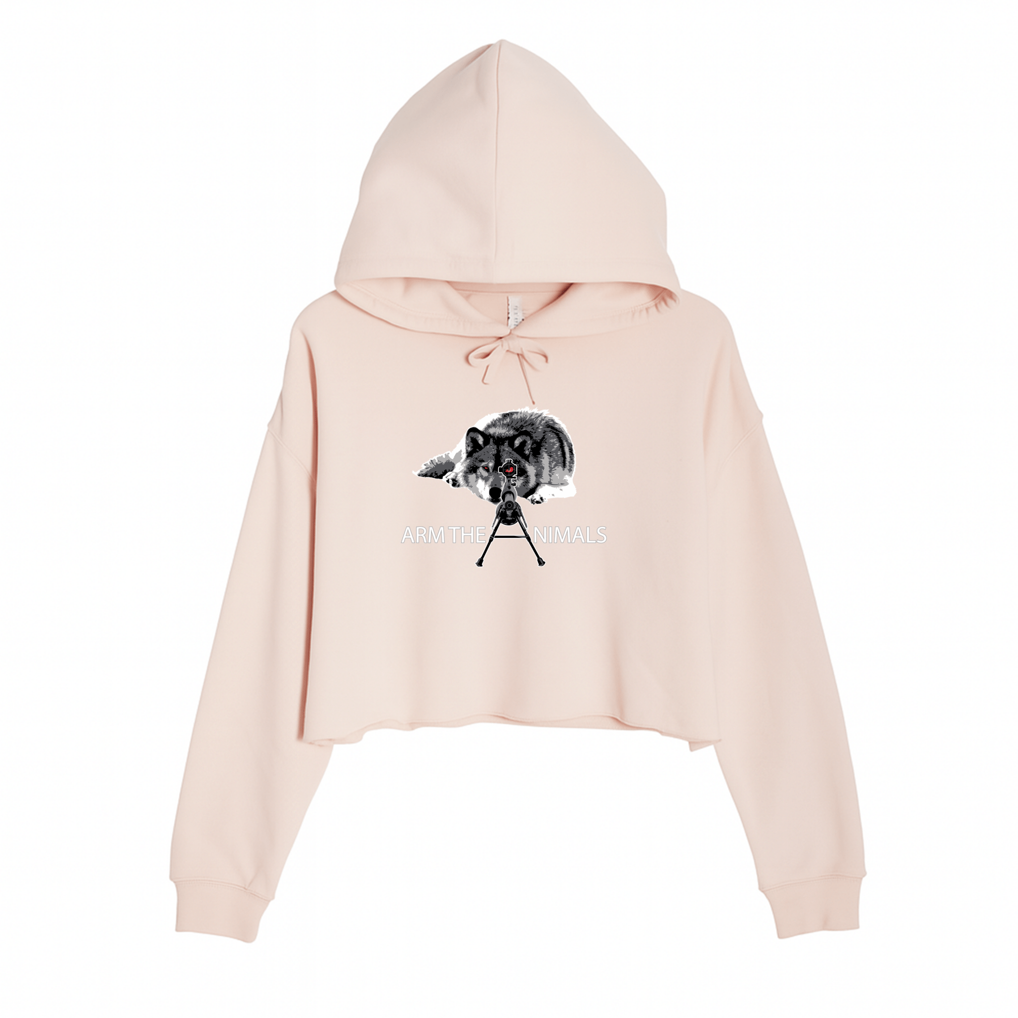 Women's | M - 16 Wolf | Crop Hoodie - Arm The Animals Clothing LLC