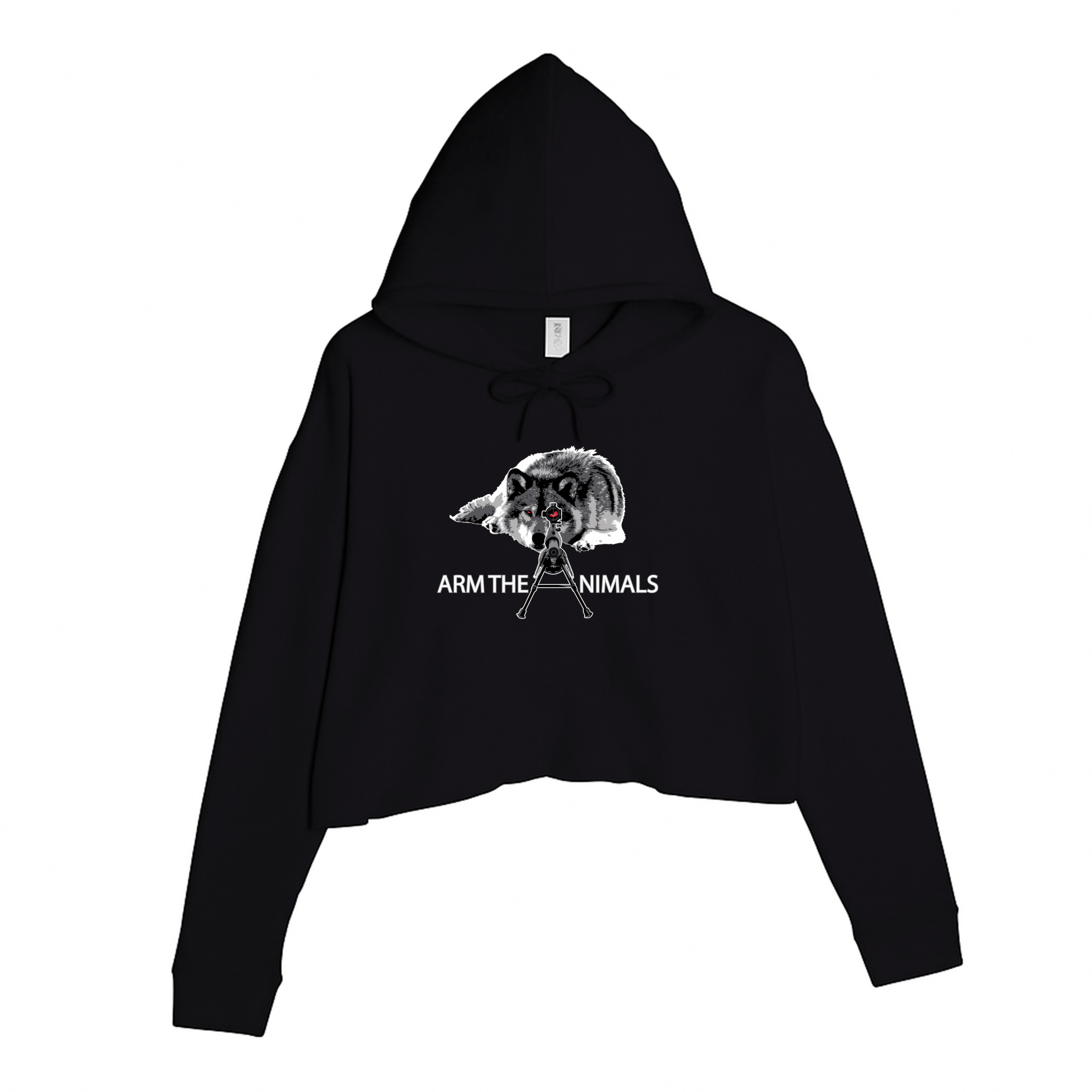 Women's | M - 16 Wolf | Crop Hoodie - Arm The Animals Clothing LLC