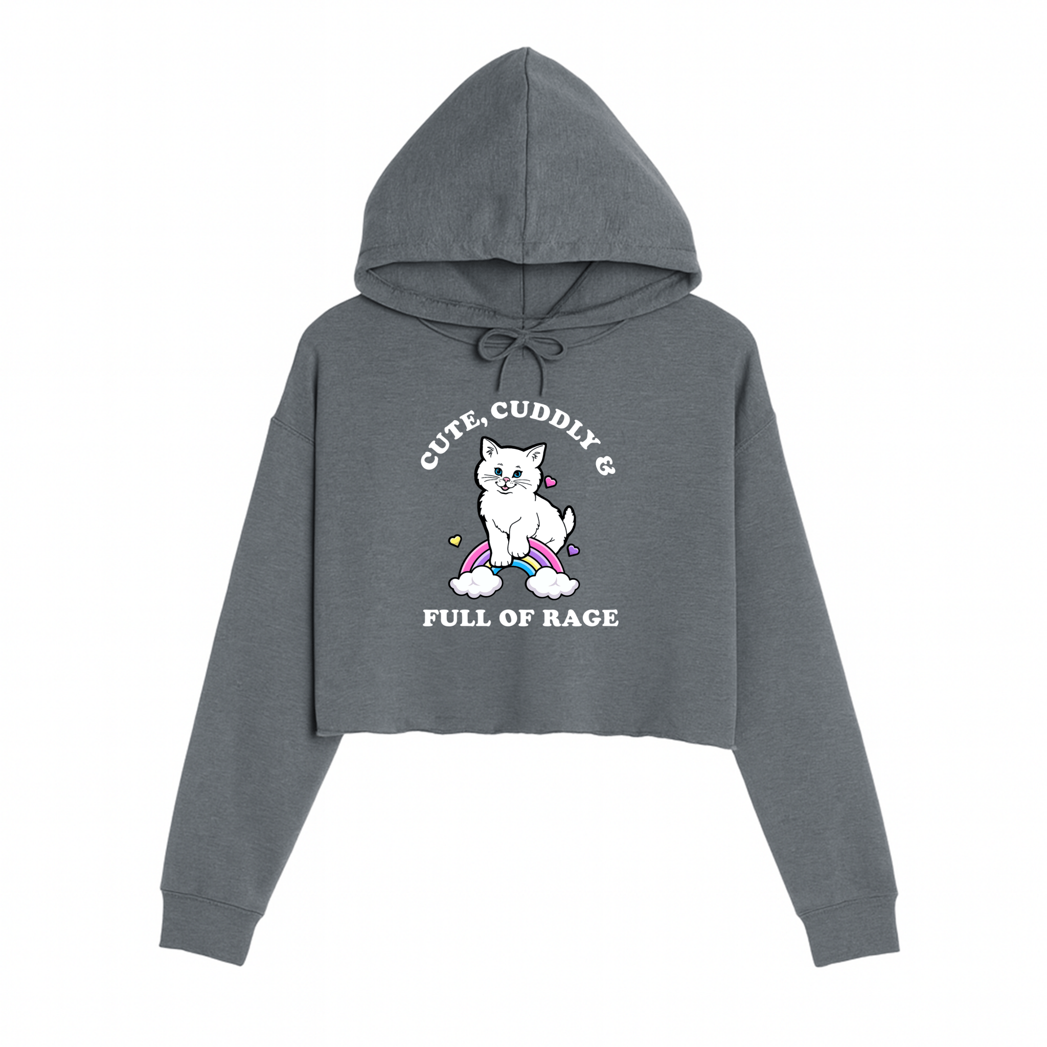 Women's | Rage Kitty | Crop Hoodie - Arm The Animals Clothing LLC