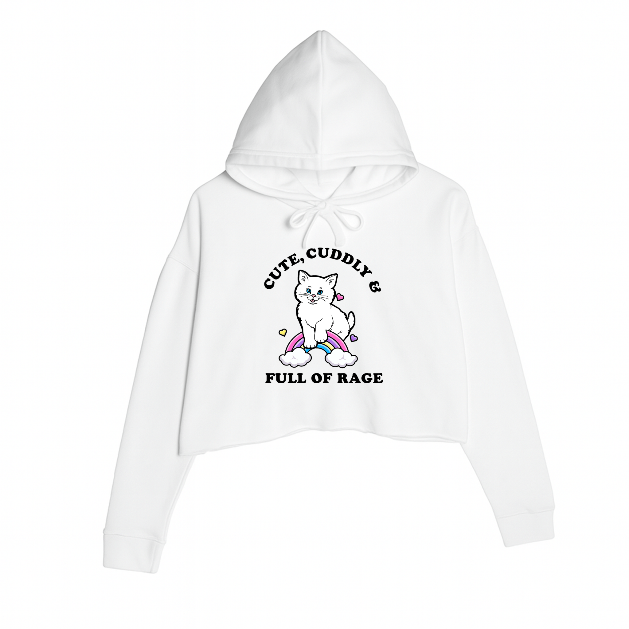 Women's | Rage Kitty | Crop Hoodie - Arm The Animals Clothing LLC