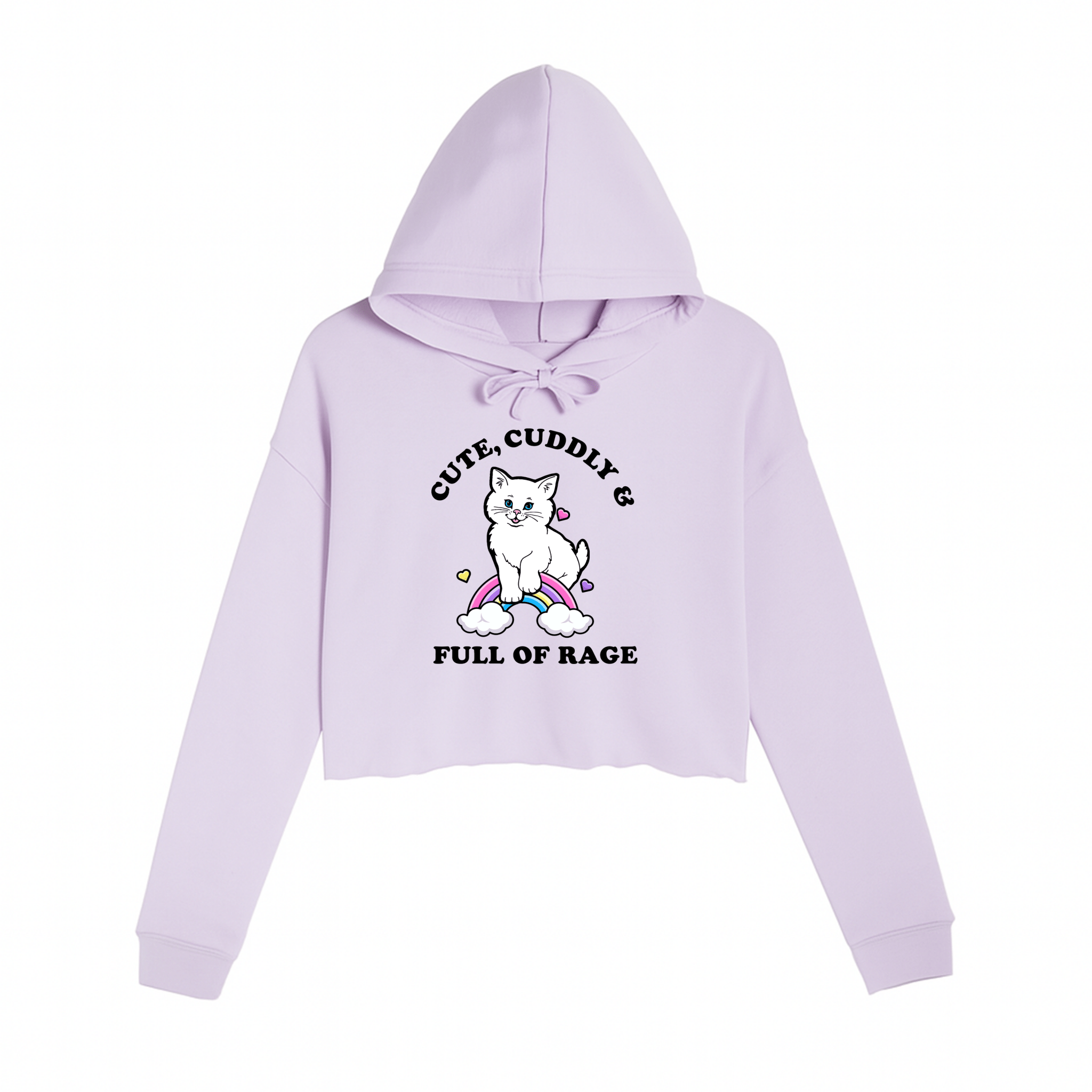 Women's | Rage Kitty | Crop Hoodie - Arm The Animals Clothing LLC