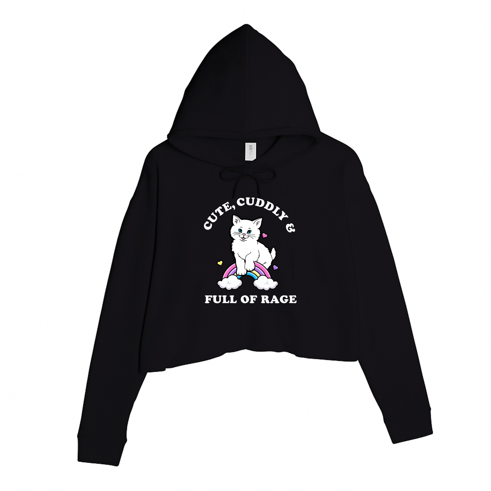 Women's | Rage Kitty | Crop Hoodie - Arm The Animals Clothing LLC