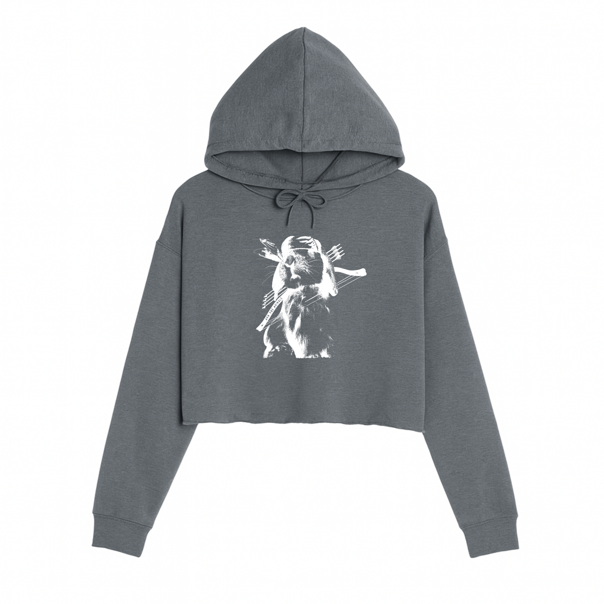 Women's | Rambo Bunny | Crop Hoodie - Arm The Animals Clothing LLC