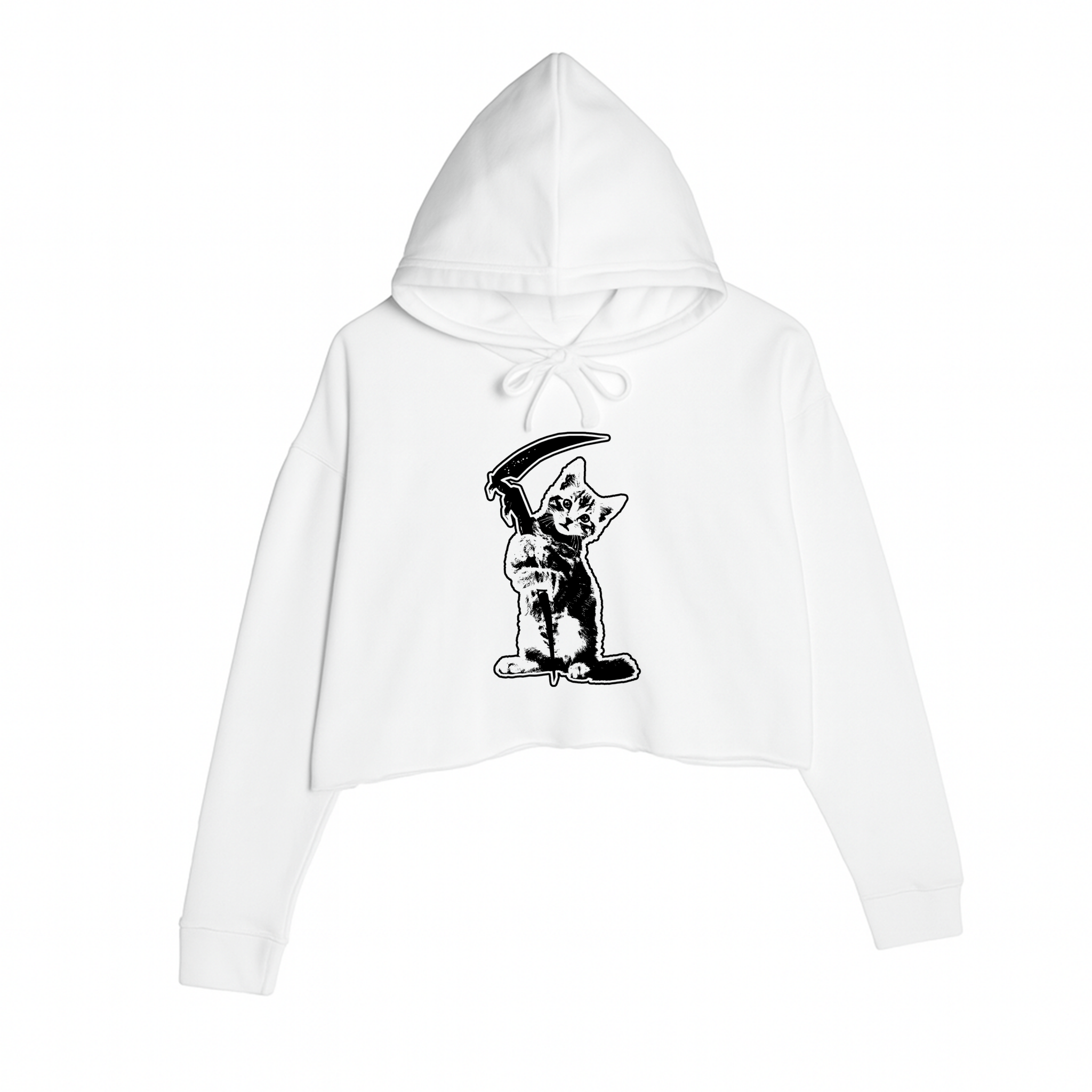 Women's | Reaper Kitty | Crop Hoodie - Arm The Animals Clothing LLC