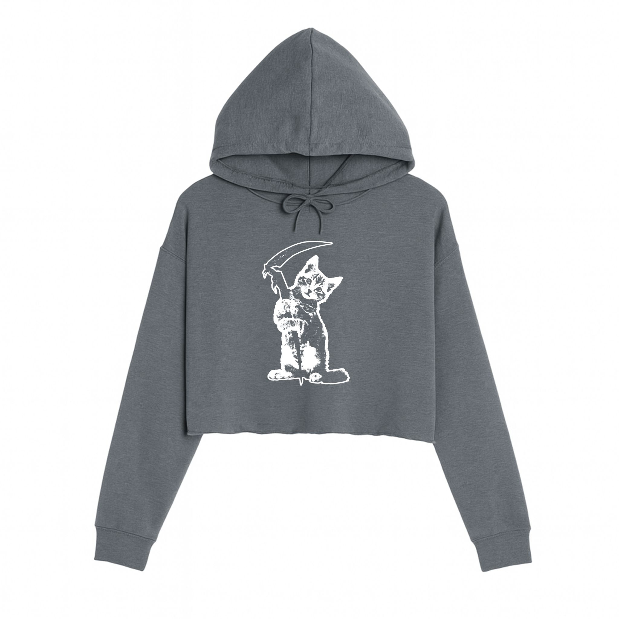Women's | Reaper Kitty | Crop Hoodie - Arm The Animals Clothing LLC